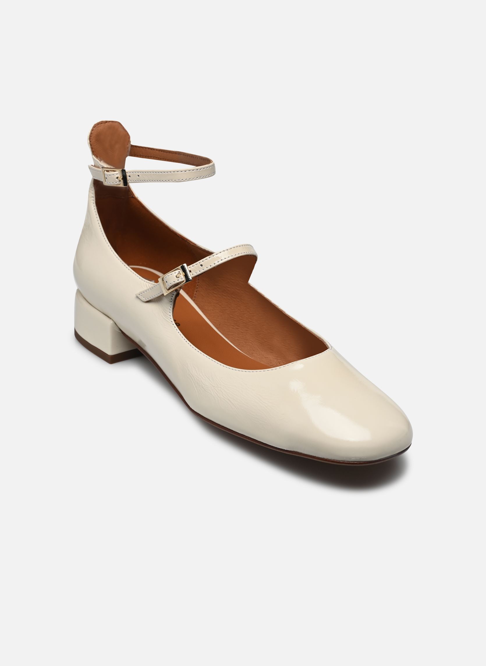 Babys Adouble - Cuir Vernis Plissé damen weiß Georgia Rose Babys Adouble - Cuir Vernis Plissé damen weiß ECRU
