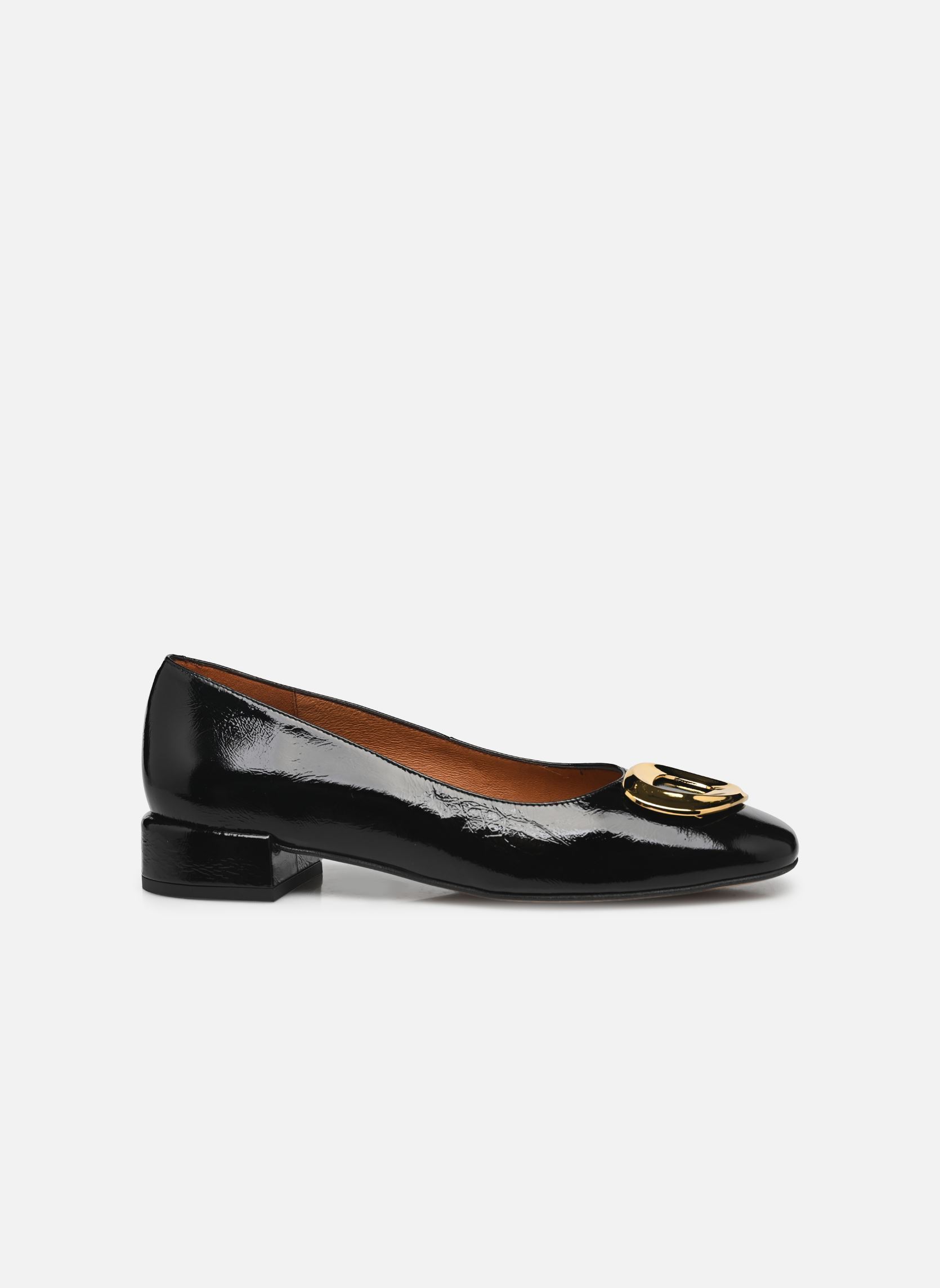 Escarpins Abou - Cuir Vernis plissé femme noir Georgia Rose Escarpins Abou - Cuir Vernis plissé femme noir NOIR
