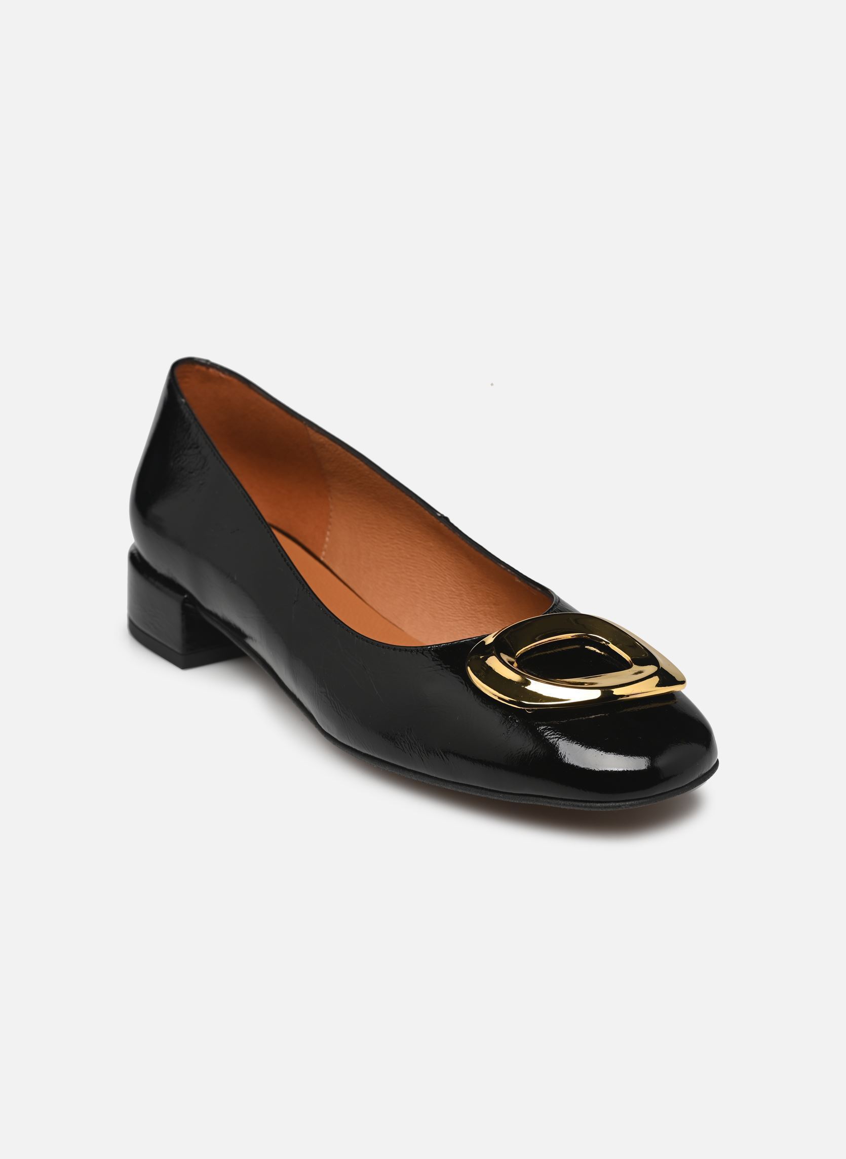 Escarpins Abou - Cuir Vernis plissé femme noir Georgia Rose Escarpins Abou - Cuir Vernis plissé femme noir NOIR