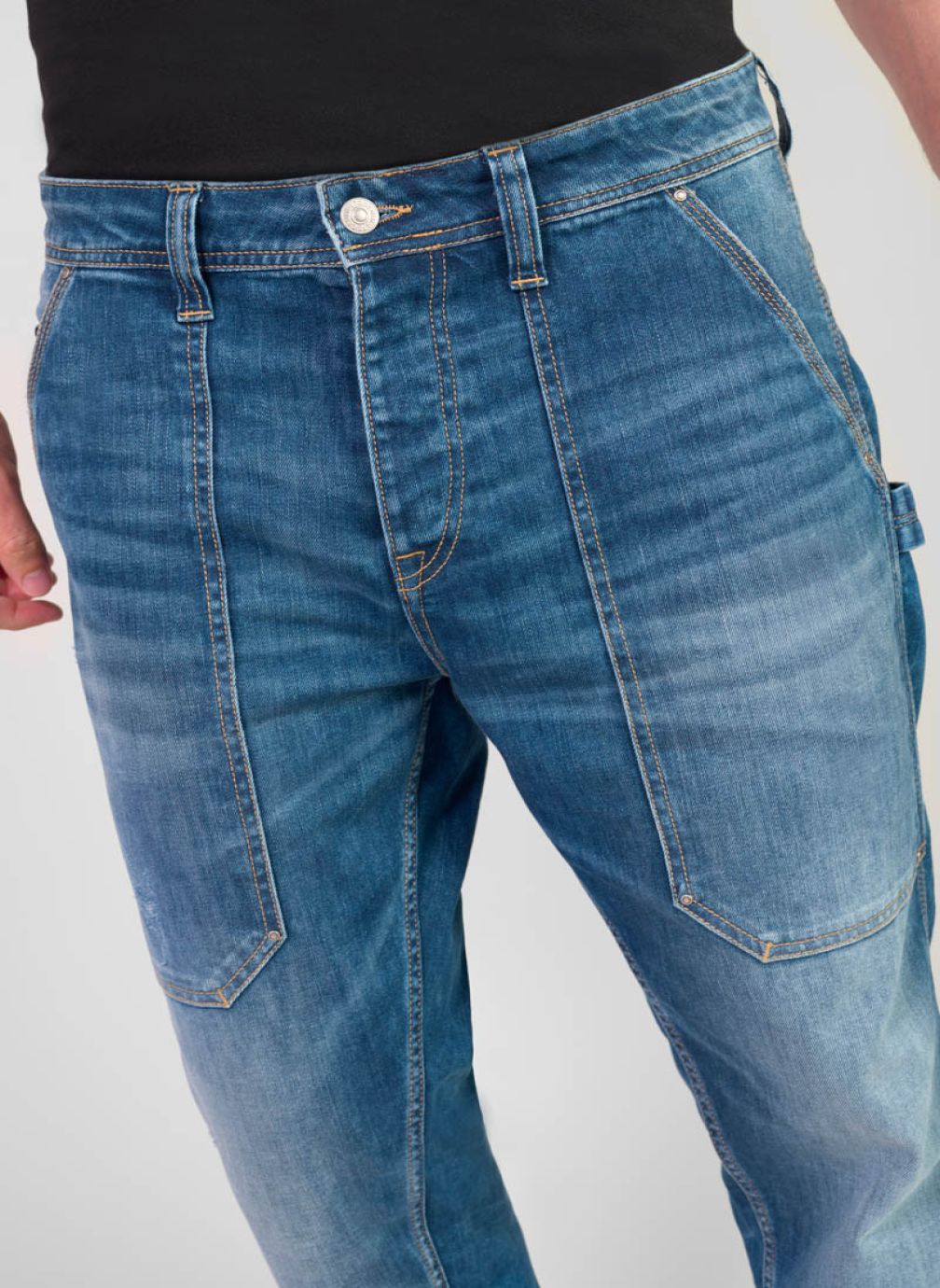 Jeans droit Jeans loose Blue homme bleu Le temps des cerises Jeans droit Jeans loose Blue homme bleu Bleu