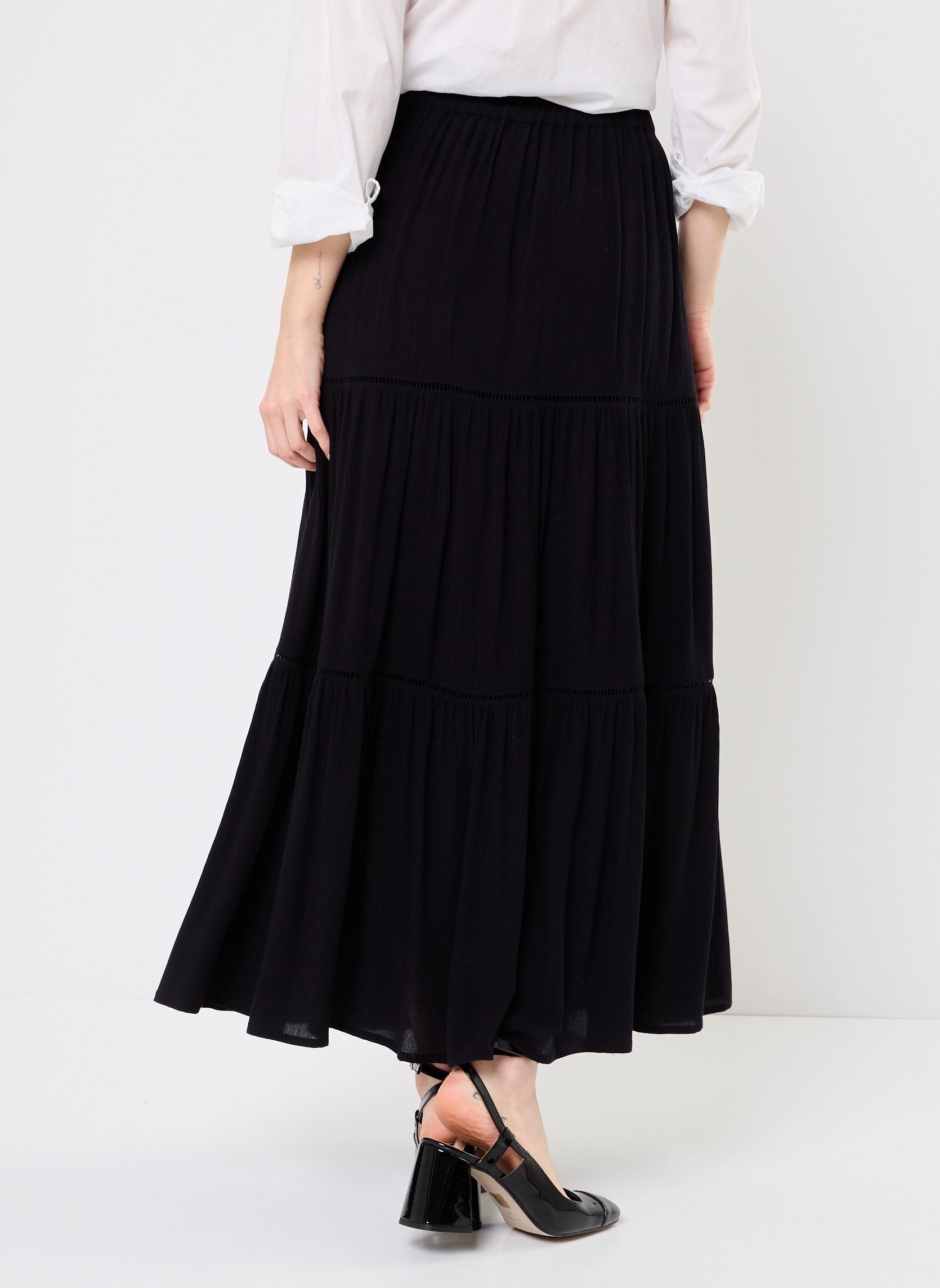 Maxi Jupe Longue Jacques Vert Femme Noire Taille 12 - 100% Polyester, élégante