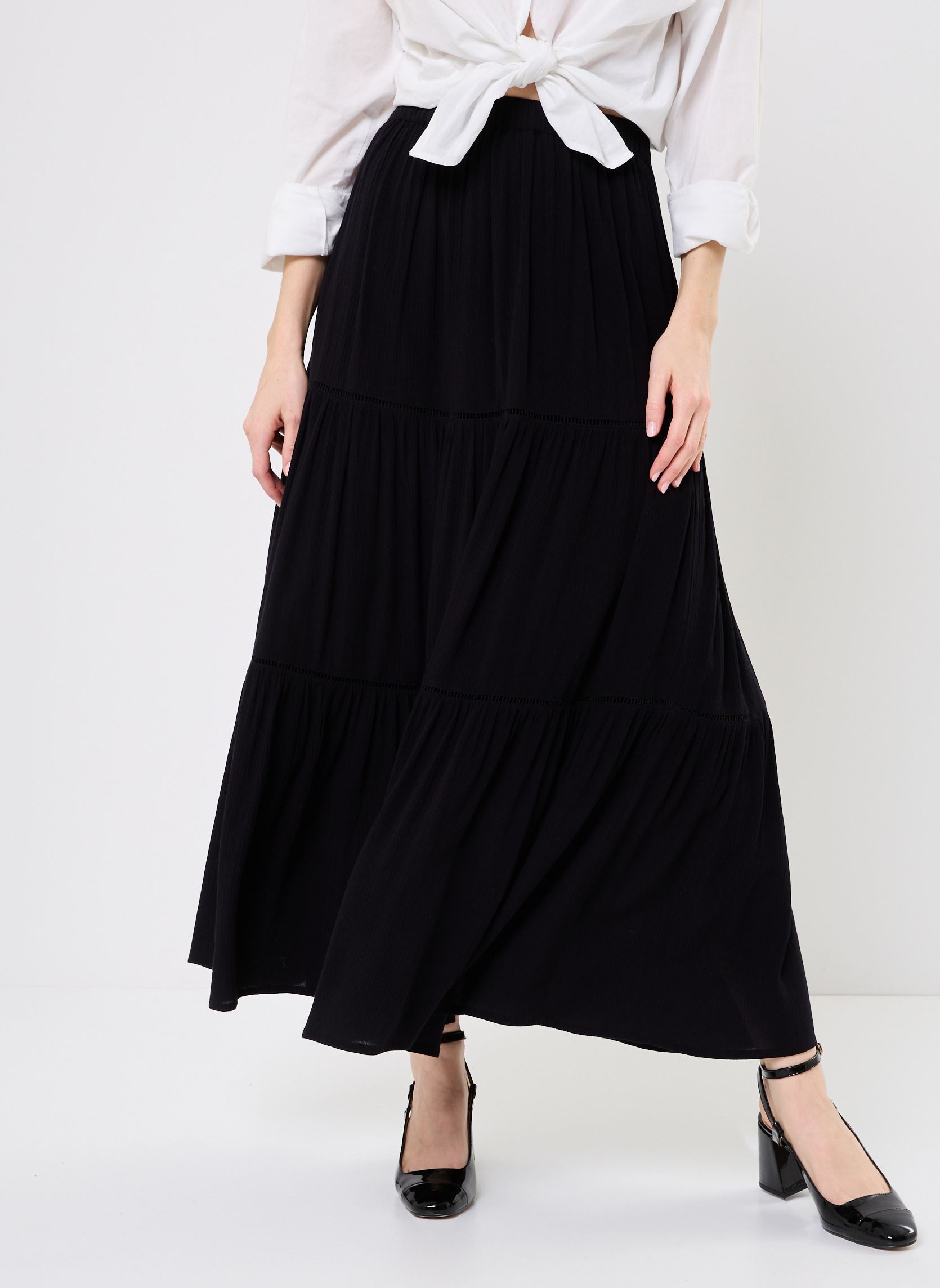 Lange rokken JADIA dames zwart MADE BY Lange rokken JADIA dames zwart JET BLACK