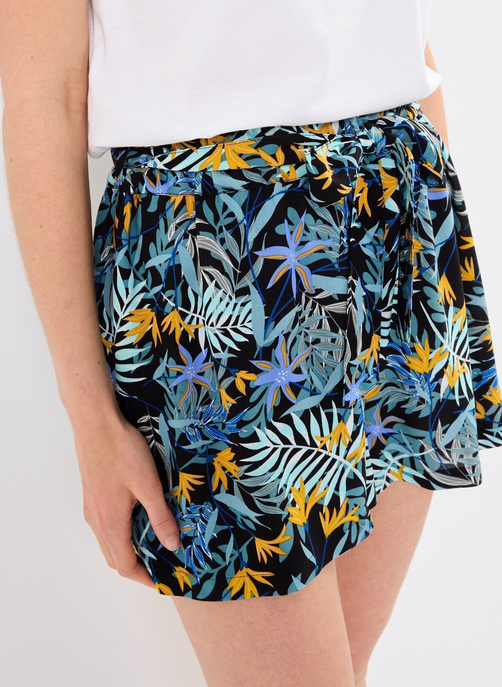 Shorts SHORT-PALMIER dames meerkleurig MADE BY Shorts SHORT-PALMIER dames meerkleurig IMP_PALME MULTICO_NOIR