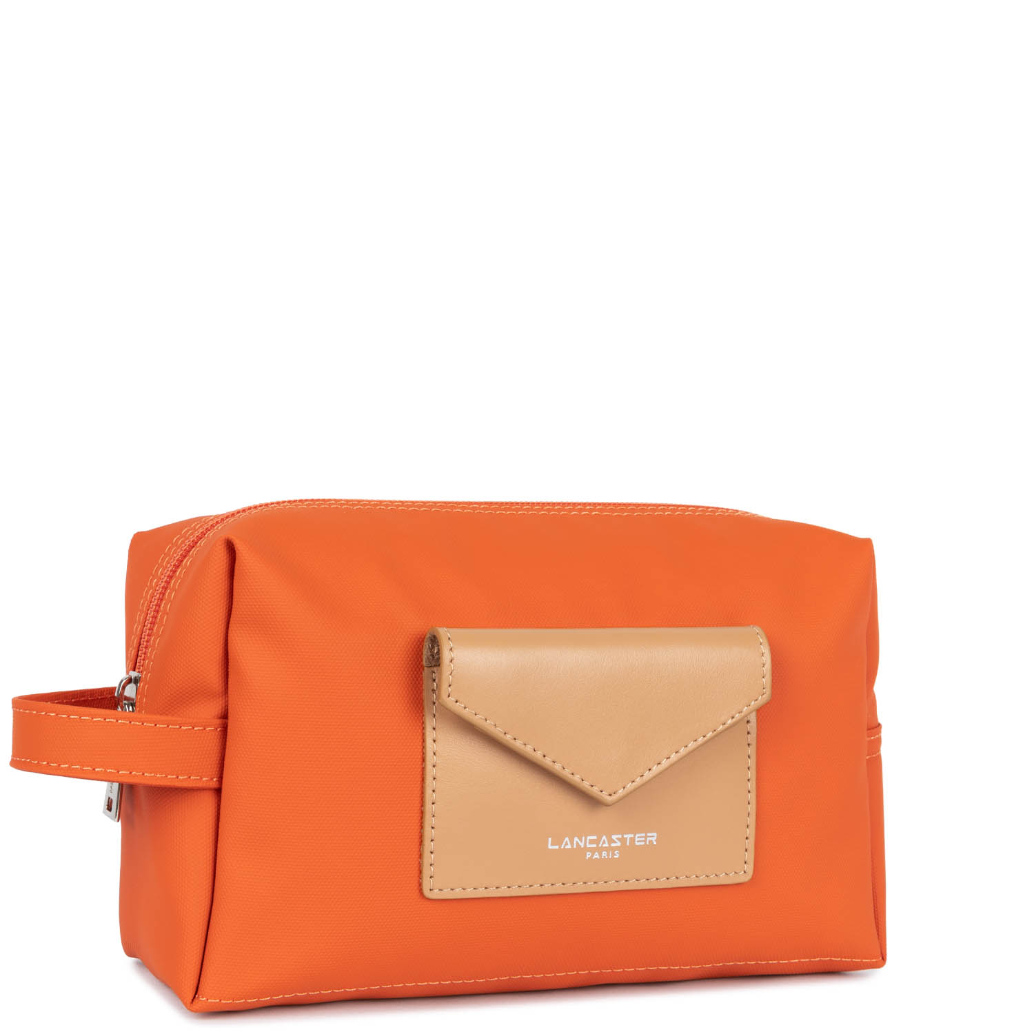 Trousse De Toilette Lancaster Occasion - Gris Toile, Fermeture éclair, 26x16x12 Cm
