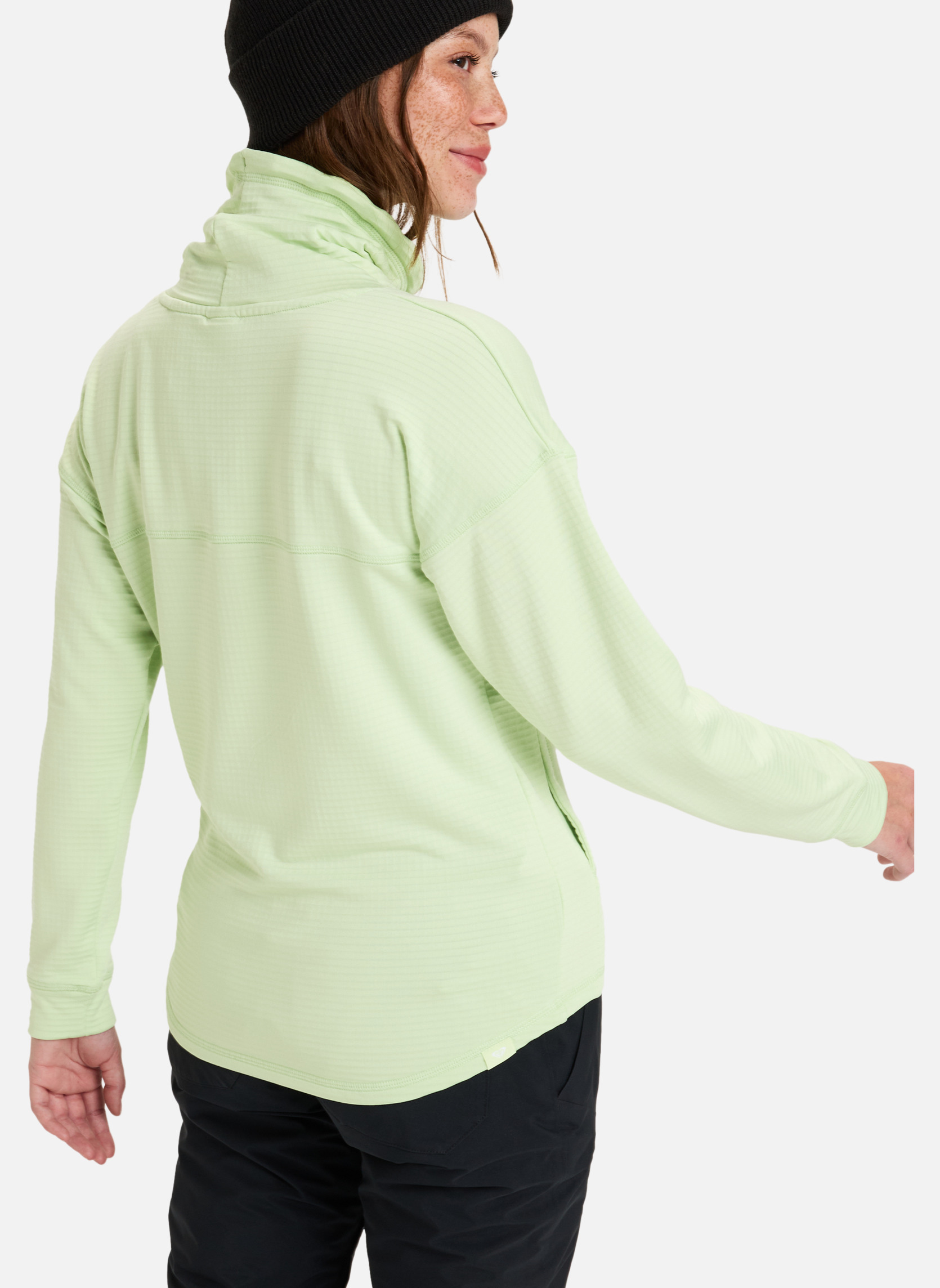 Pull Polaire Vert Femme Lands’ End – Taille S, Léger, 1/4 Zip