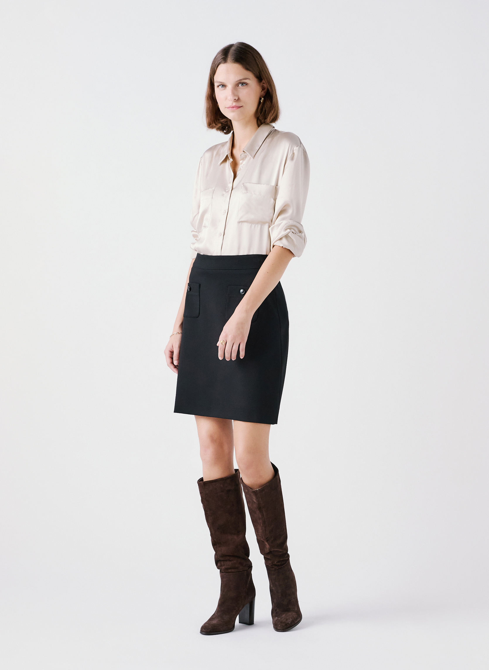 Jupes mi-longues 242J-JADDY1 femme noir Caroll Jupes mi-longues 242J-JADDY1 femme noir Noir