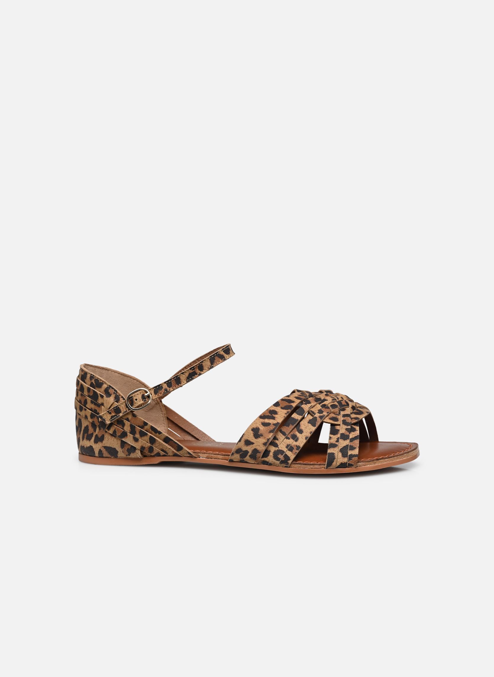 Platte sandalen Sandales KESANCUI leather dames bruin MADE BY Platte sandalen Sandales KESANCUI leather dames bruin MARRON