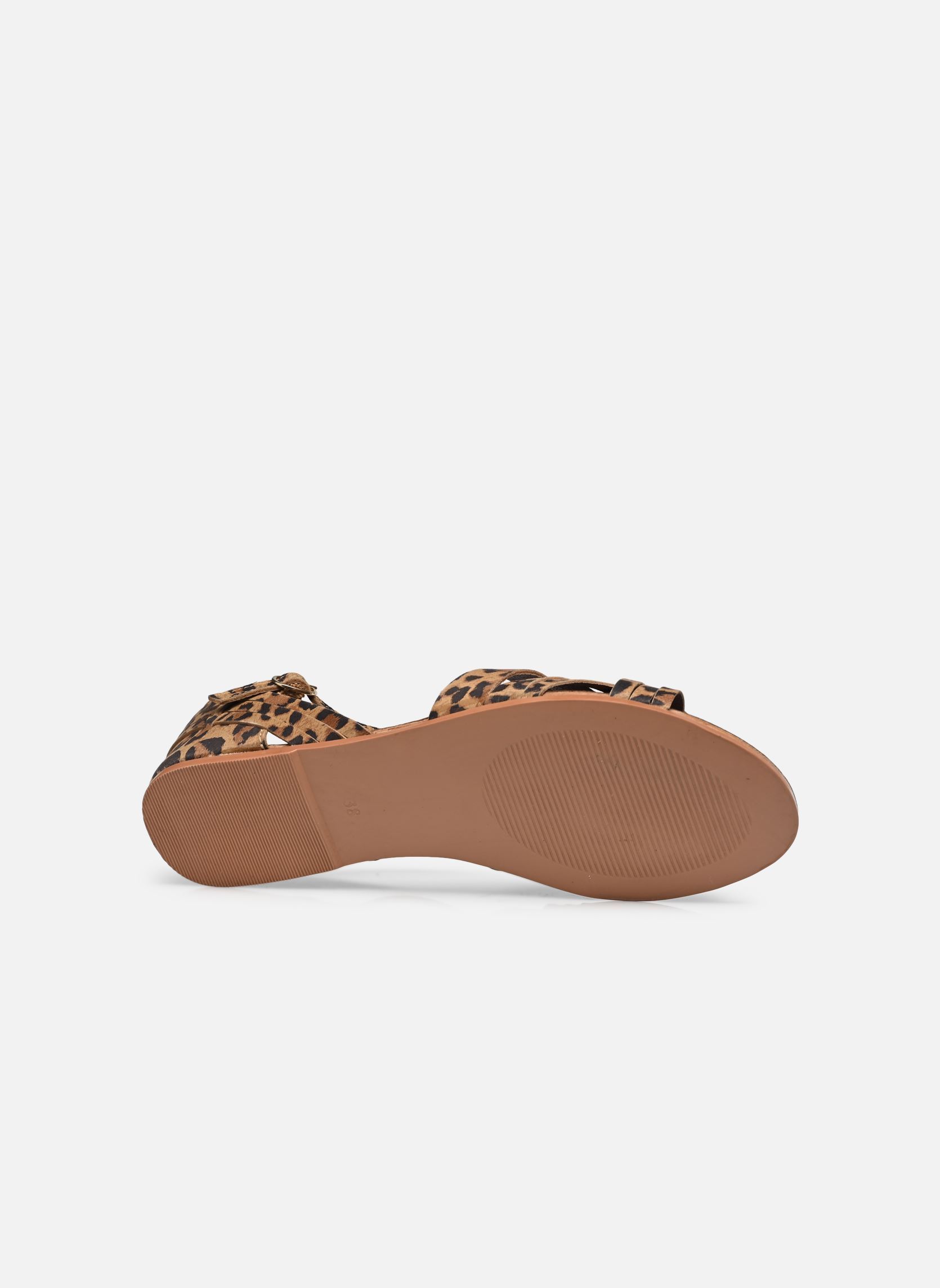 Platte sandalen Sandales KESANCUI leather dames bruin MADE BY Platte sandalen Sandales KESANCUI leather dames bruin MARRON
