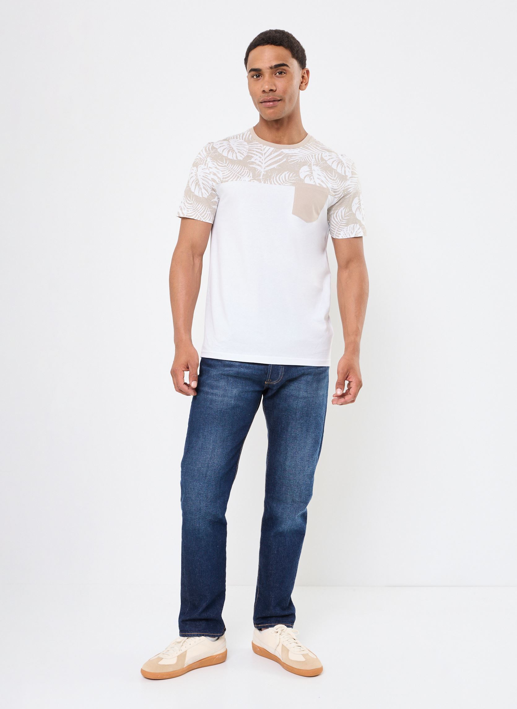 Tee-shirts manches courtes T-SHIRT BICO homme blanc MADE BY Tee-shirts manches courtes T-SHIRT BICO homme blanc BRIGHT WHITE
