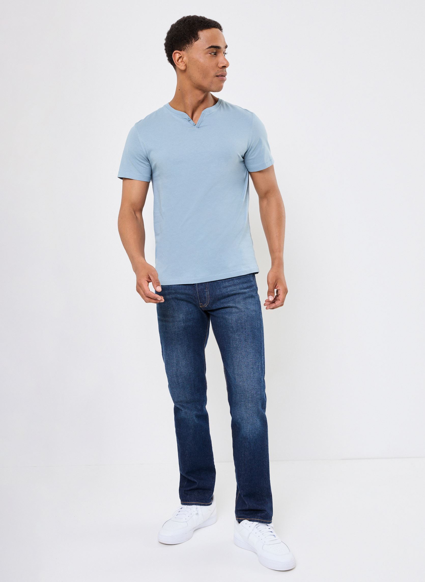 Tee-shirts manches courtes T-SHIRT TUNISIEN homme bleu MADE BY Tee-shirts manches courtes T-SHIRT TUNISIEN homme bleu Bleu gris