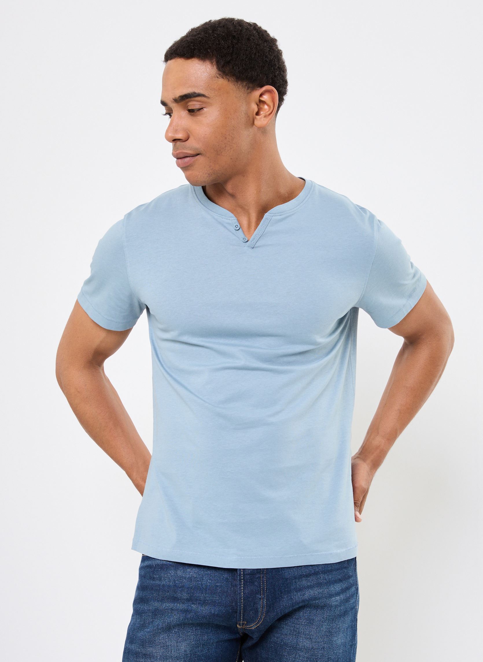 Tee-shirts manches courtes T-SHIRT TUNISIEN homme bleu MADE BY Tee-shirts manches courtes T-SHIRT TUNISIEN homme bleu Bleu gris