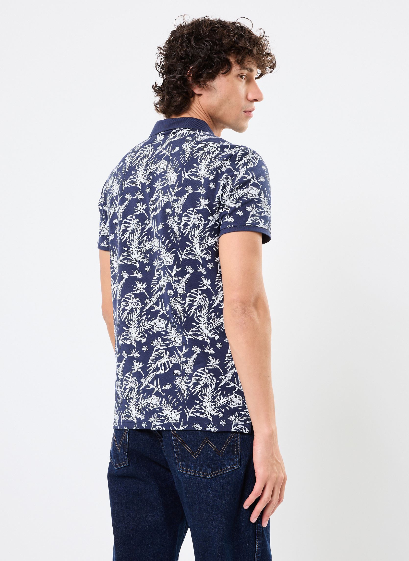 Poloshirts T-POLO-FEUILLE herren blau MADE BY Poloshirts T-POLO-FEUILLE herren blau FEUILLES1TONE_ECRU