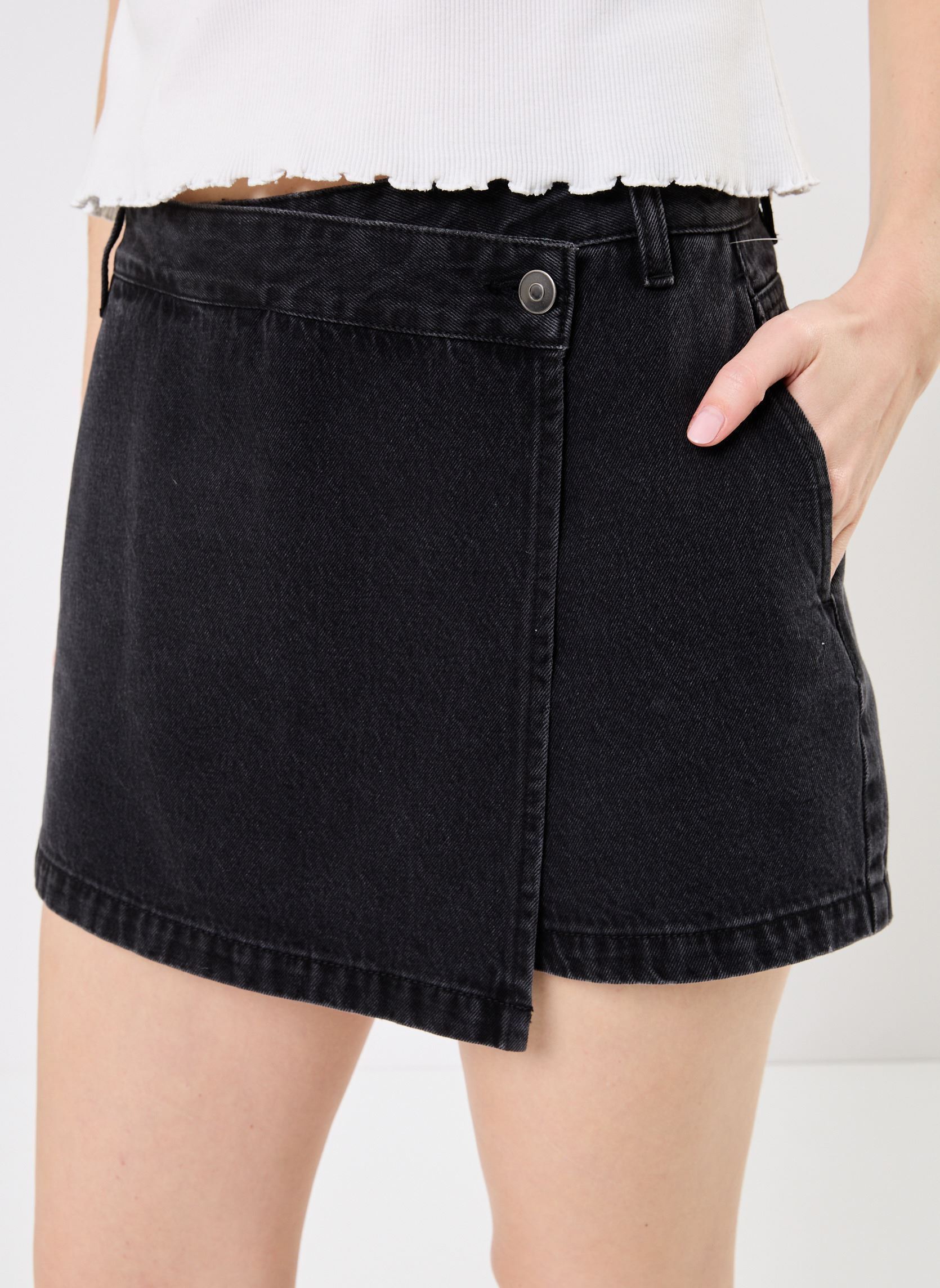Shorts SHORT-JUPE denim femme noir MADE BY Shorts SHORT-JUPE denim femme noir DENIM NOIR