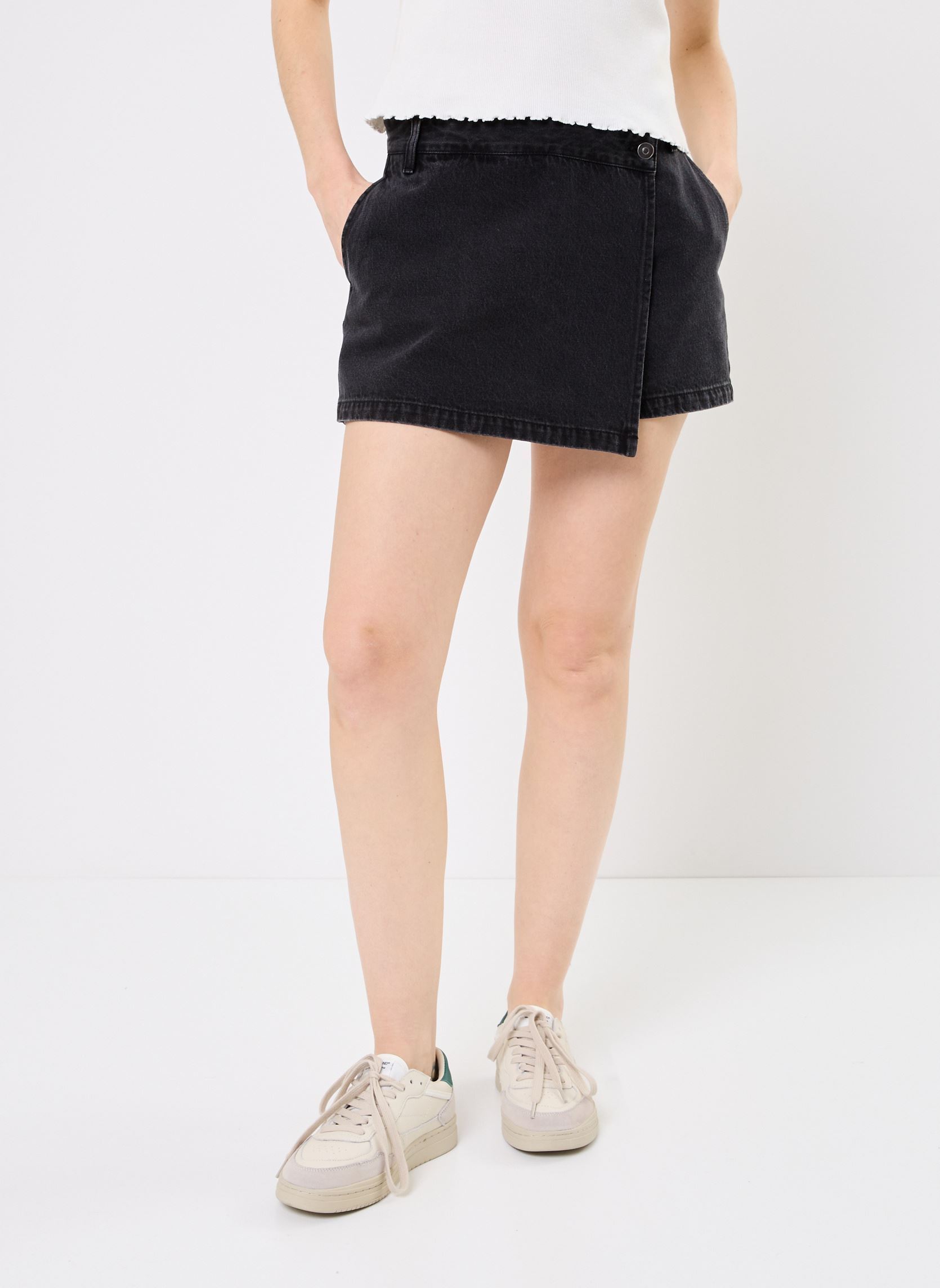 Shorts SHORT-JUPE denim femme noir MADE BY Shorts SHORT-JUPE denim femme noir DENIM NOIR