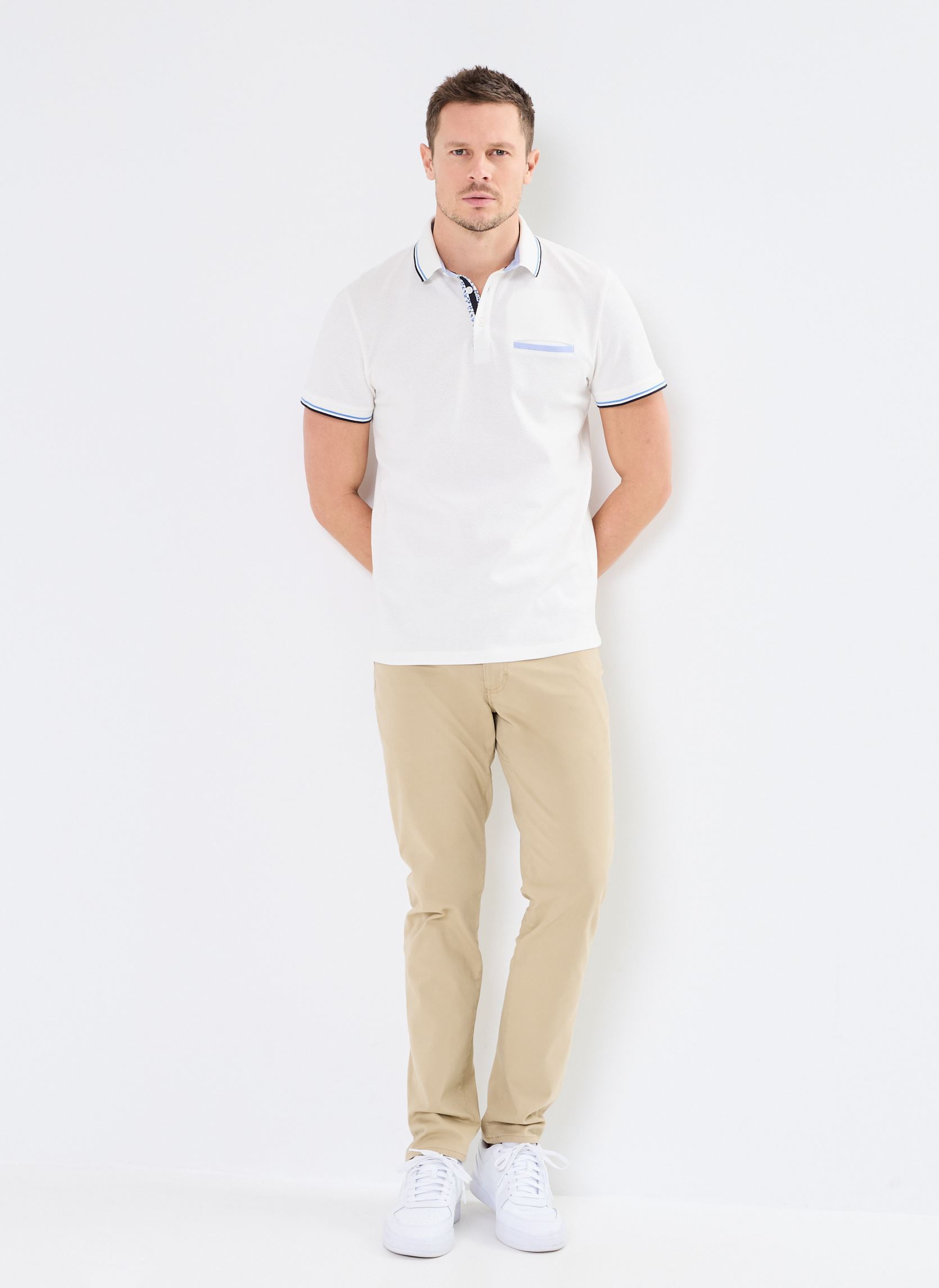 Polos manches courtes TURINI polo homme blanc Marvin&Co Polos manches courtes TURINI polo homme blanc BRIGHT WHITE