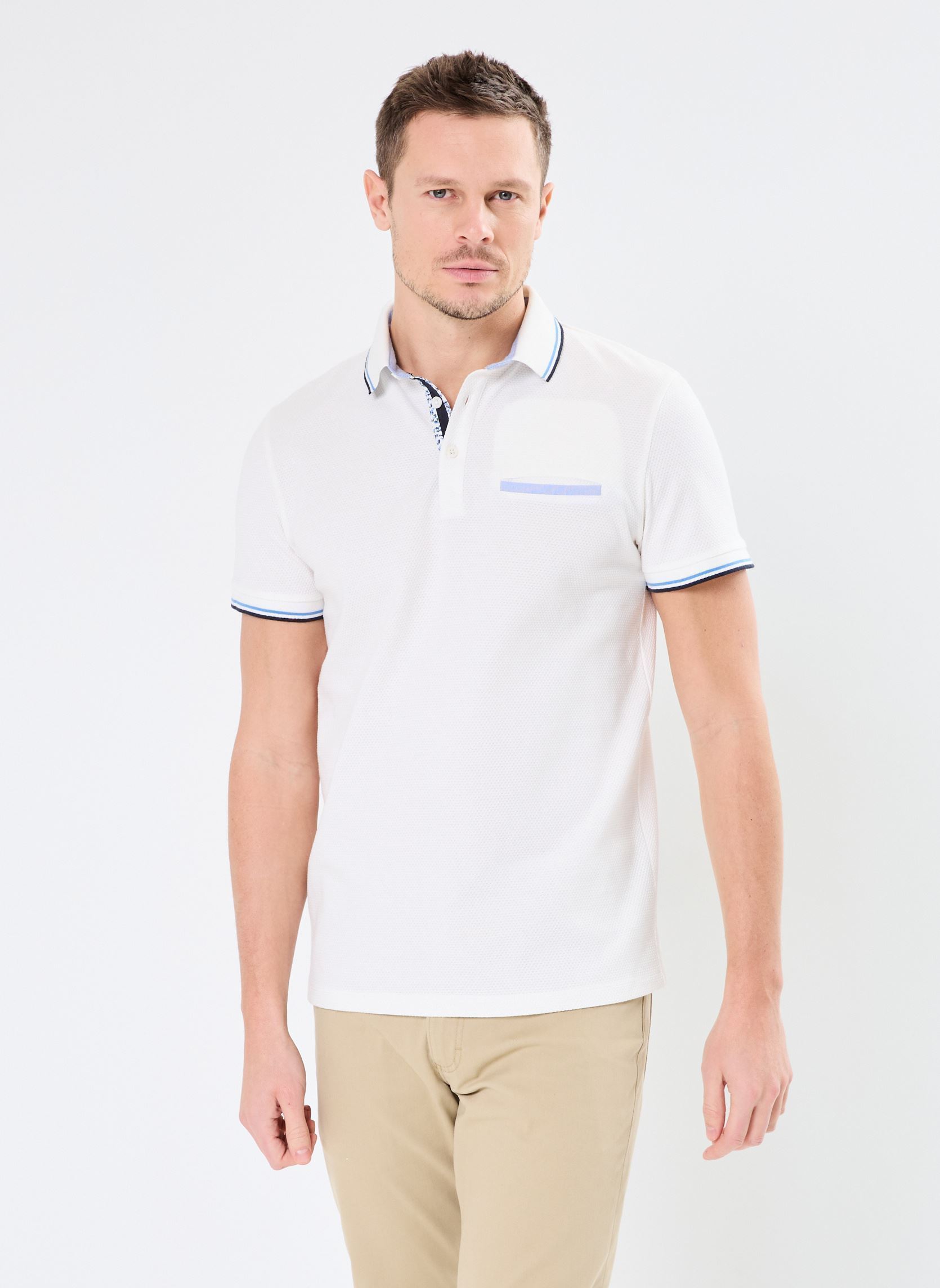 Polos manches courtes TURINI polo homme blanc Marvin&Co Polos manches courtes TURINI polo homme blanc BRIGHT WHITE