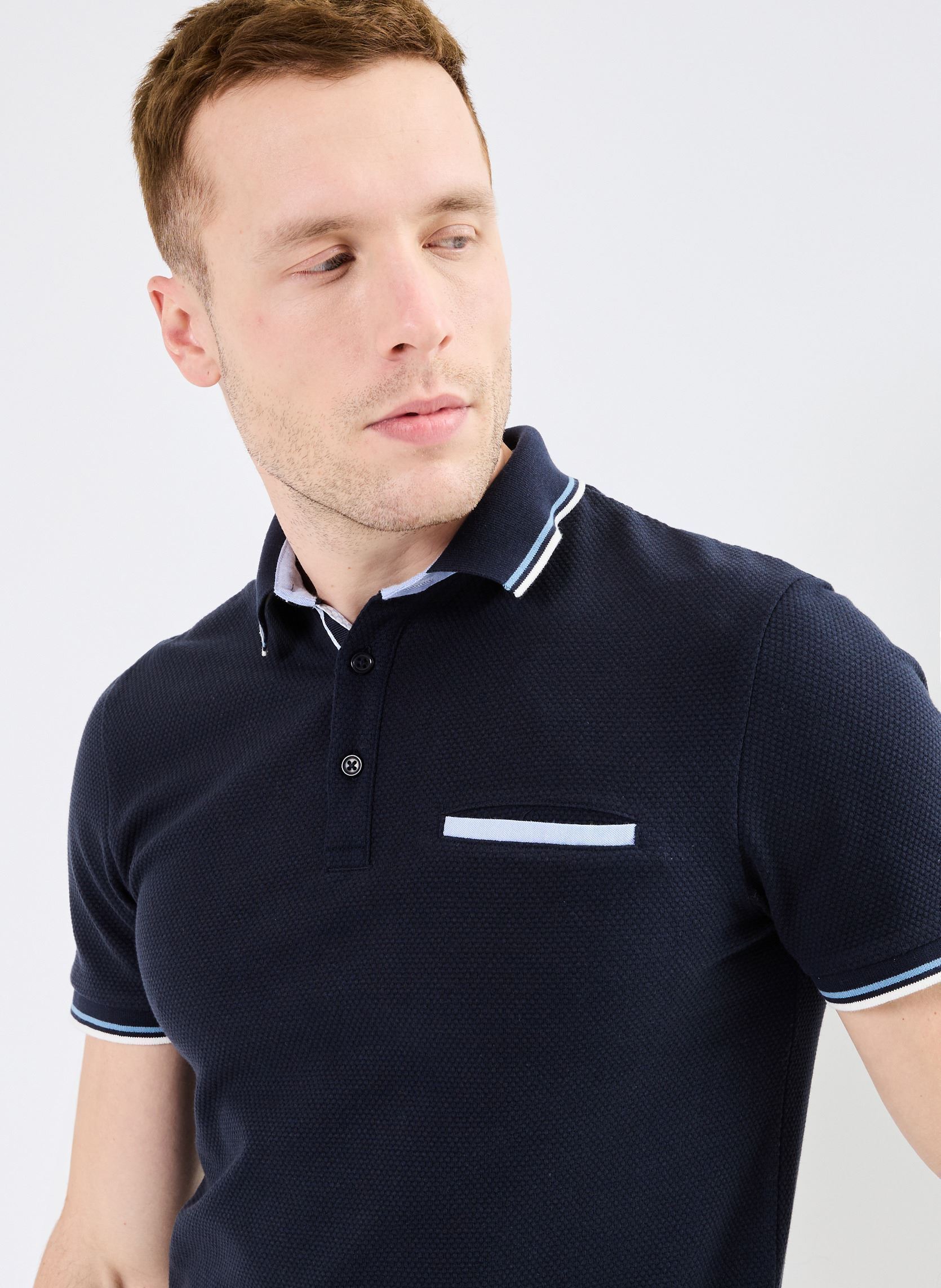 Polos manches courtes TURINI polo homme bleu Marvin&Co Polos manches courtes TURINI polo homme bleu BLACK IRIS
