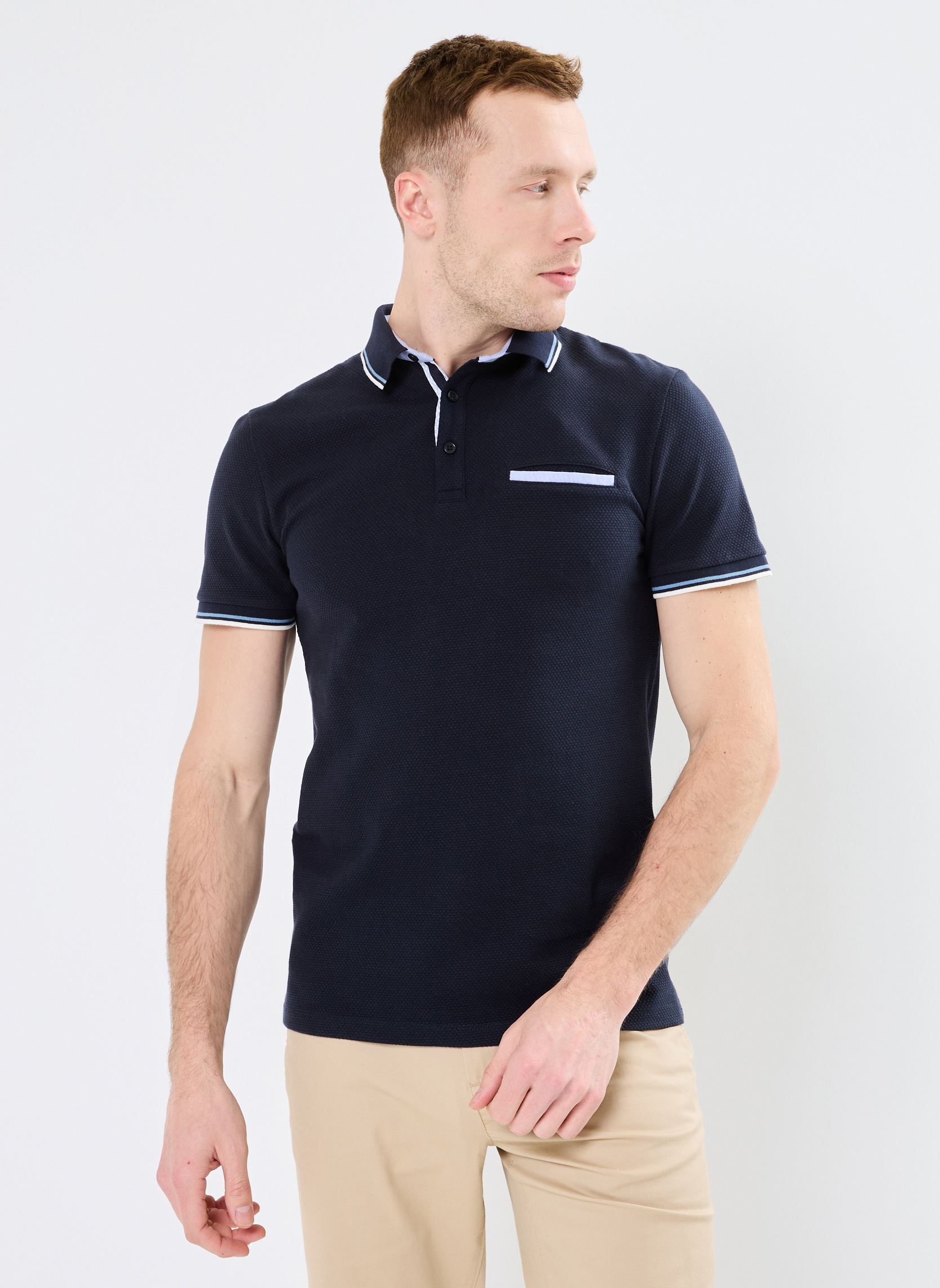 Polos manches courtes TURINI polo homme bleu Marvin&Co Polos manches courtes TURINI polo homme bleu BLACK IRIS