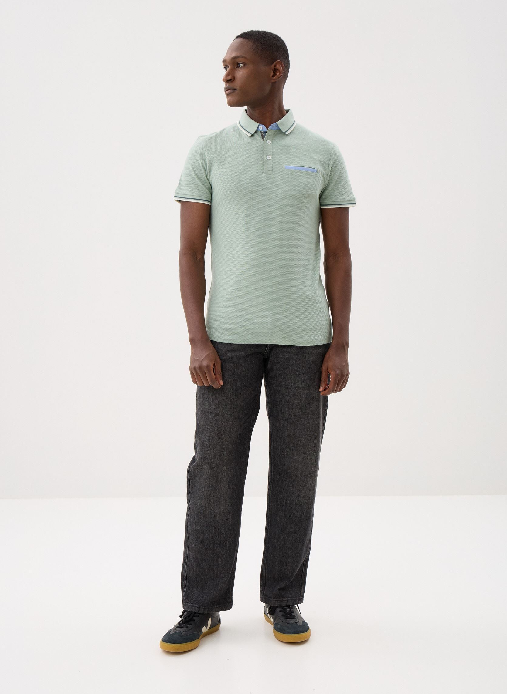 Polos manches courtes TURINI polo homme vert Marvin&Co Polos manches courtes TURINI polo homme vert JADEITE