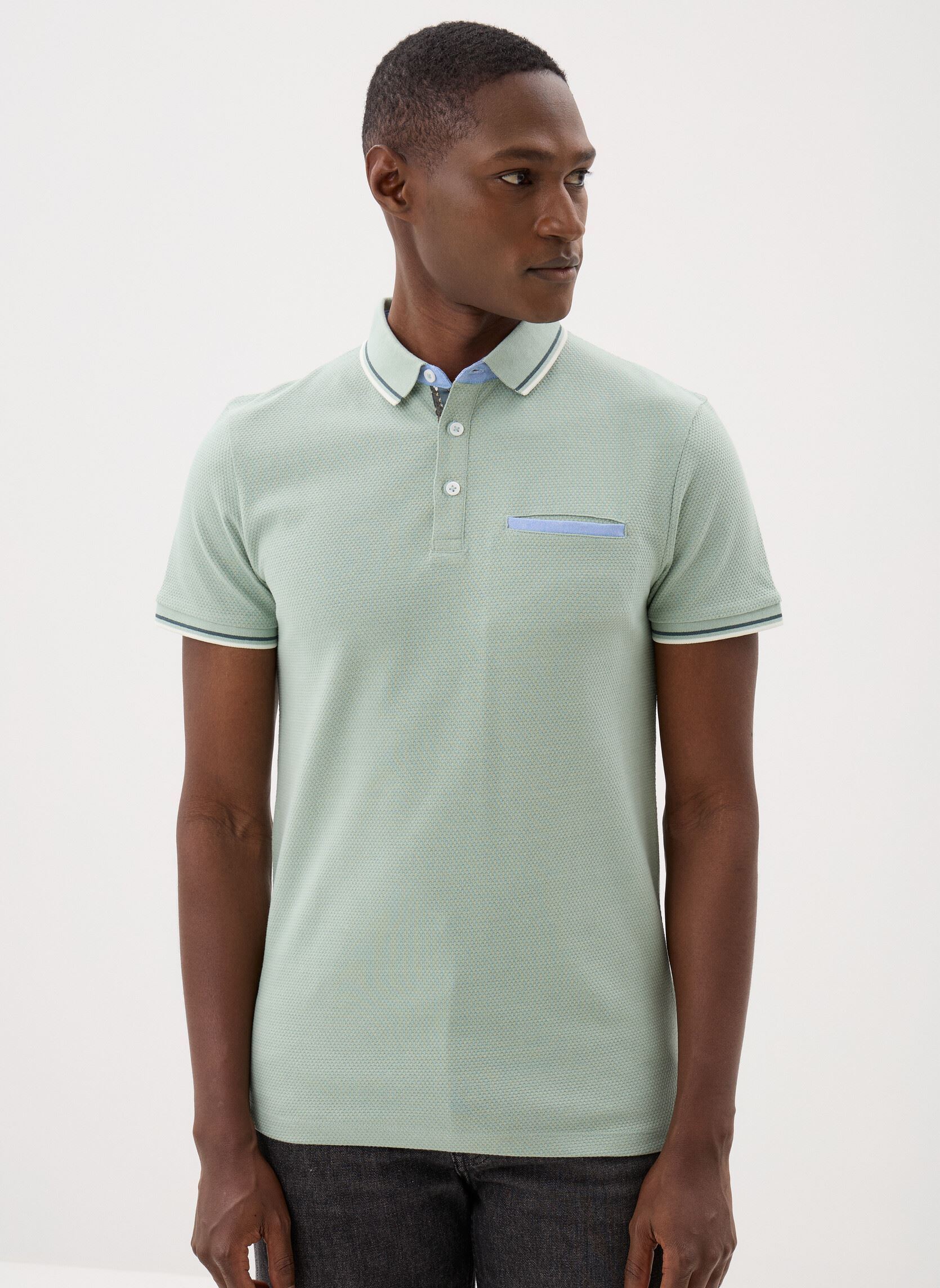 Polos manches courtes TURINI polo homme vert Marvin&Co Polos manches courtes TURINI polo homme vert JADEITE
