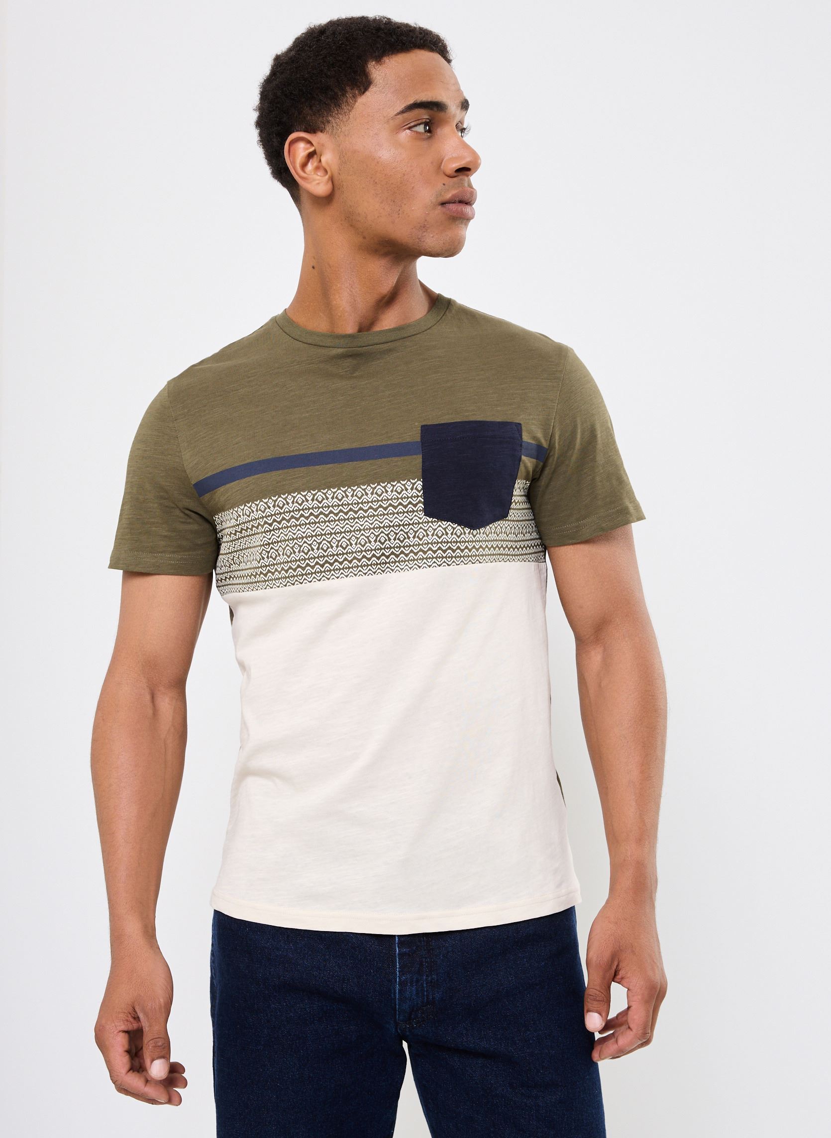 Tee-shirts manches courtes TOULOUSE homme vert Marvin&Co Tee-shirts manches courtes TOULOUSE homme vert GRAPE LEAF