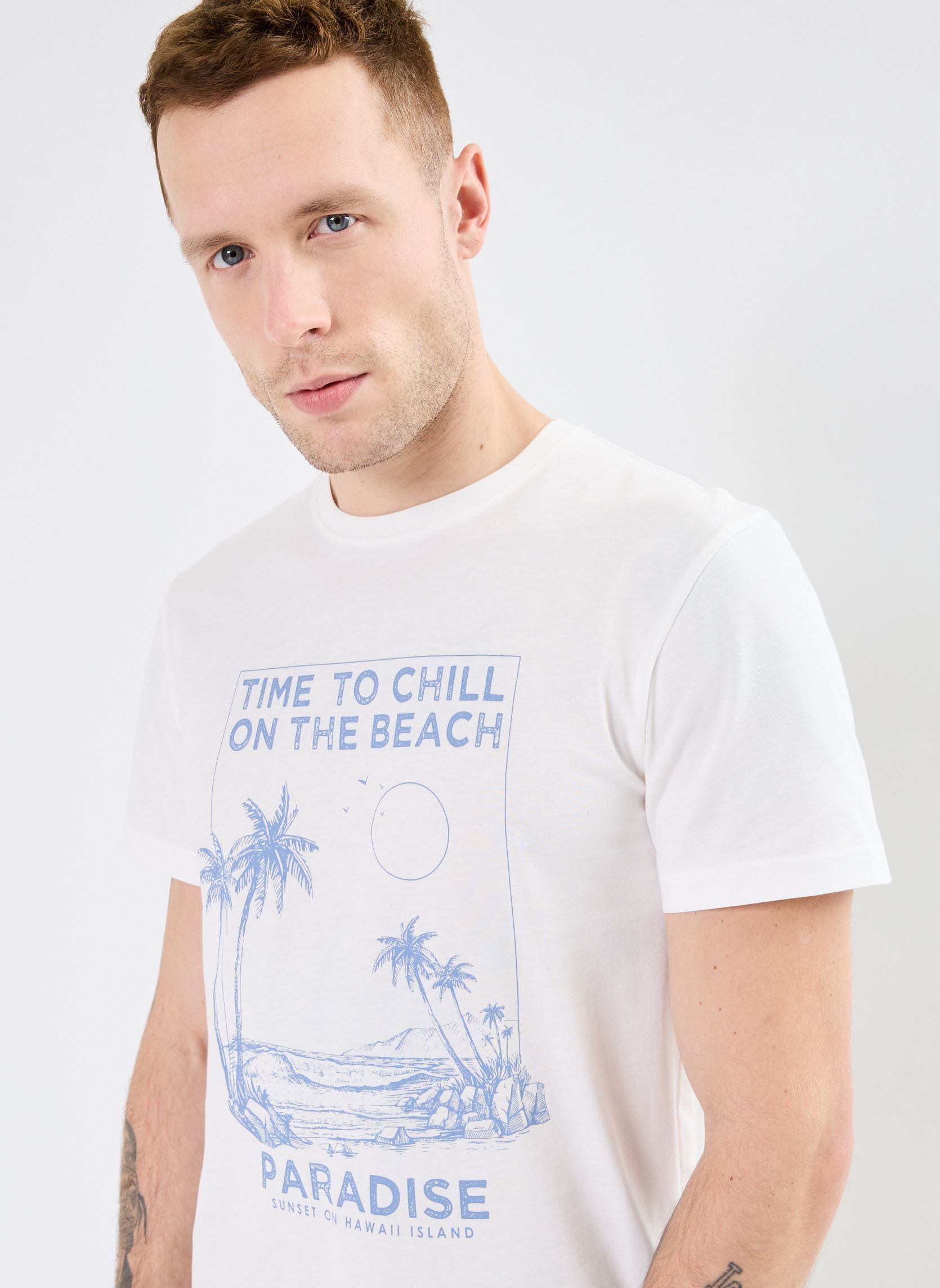 Tee-shirts manches courtes TAHITI homme blanc MADE BY Tee-shirts manches courtes TAHITI homme blanc SNOW WHITE