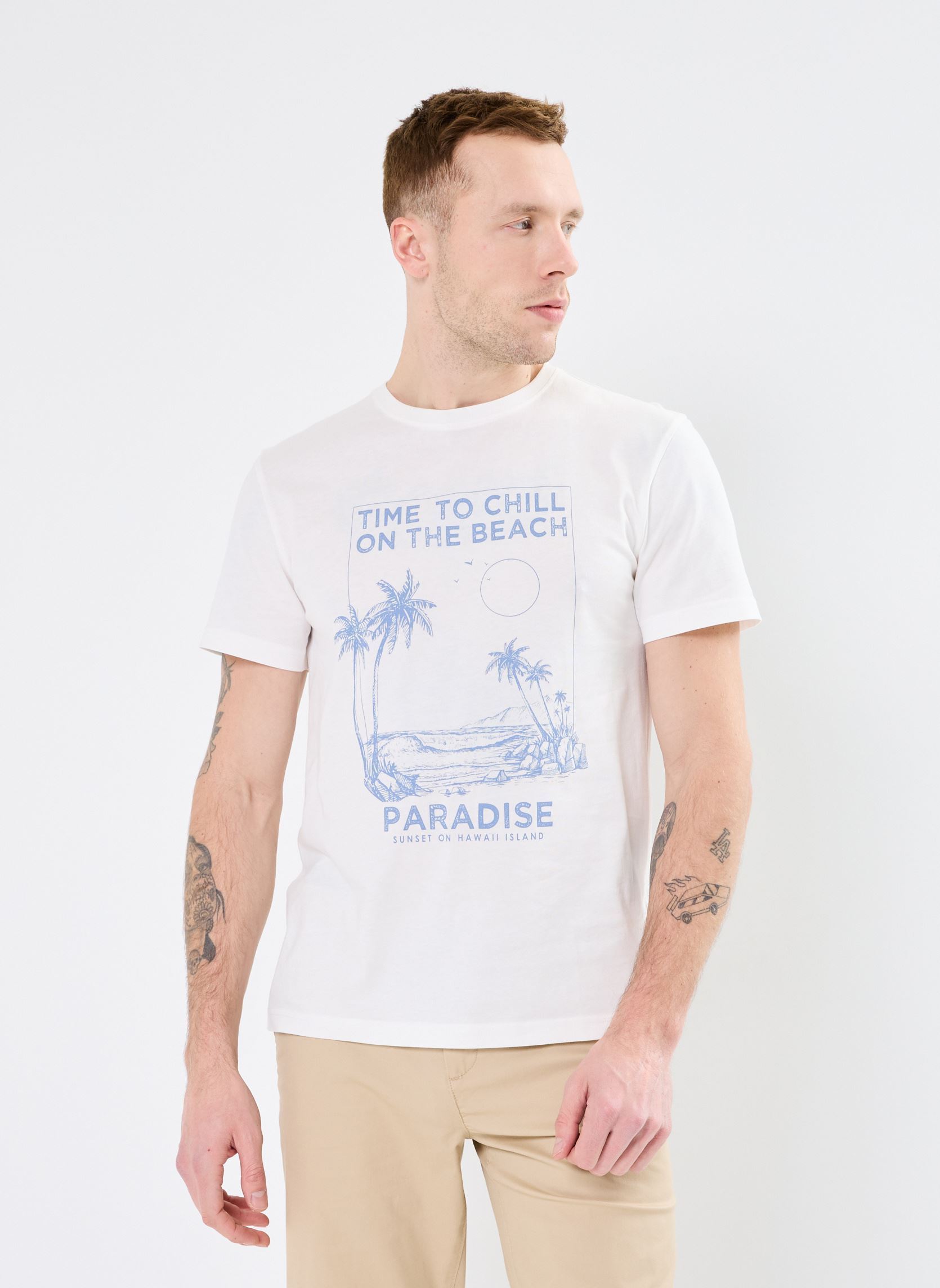 Tee-shirts manches courtes TAHITI homme blanc MADE BY Tee-shirts manches courtes TAHITI homme blanc SNOW WHITE