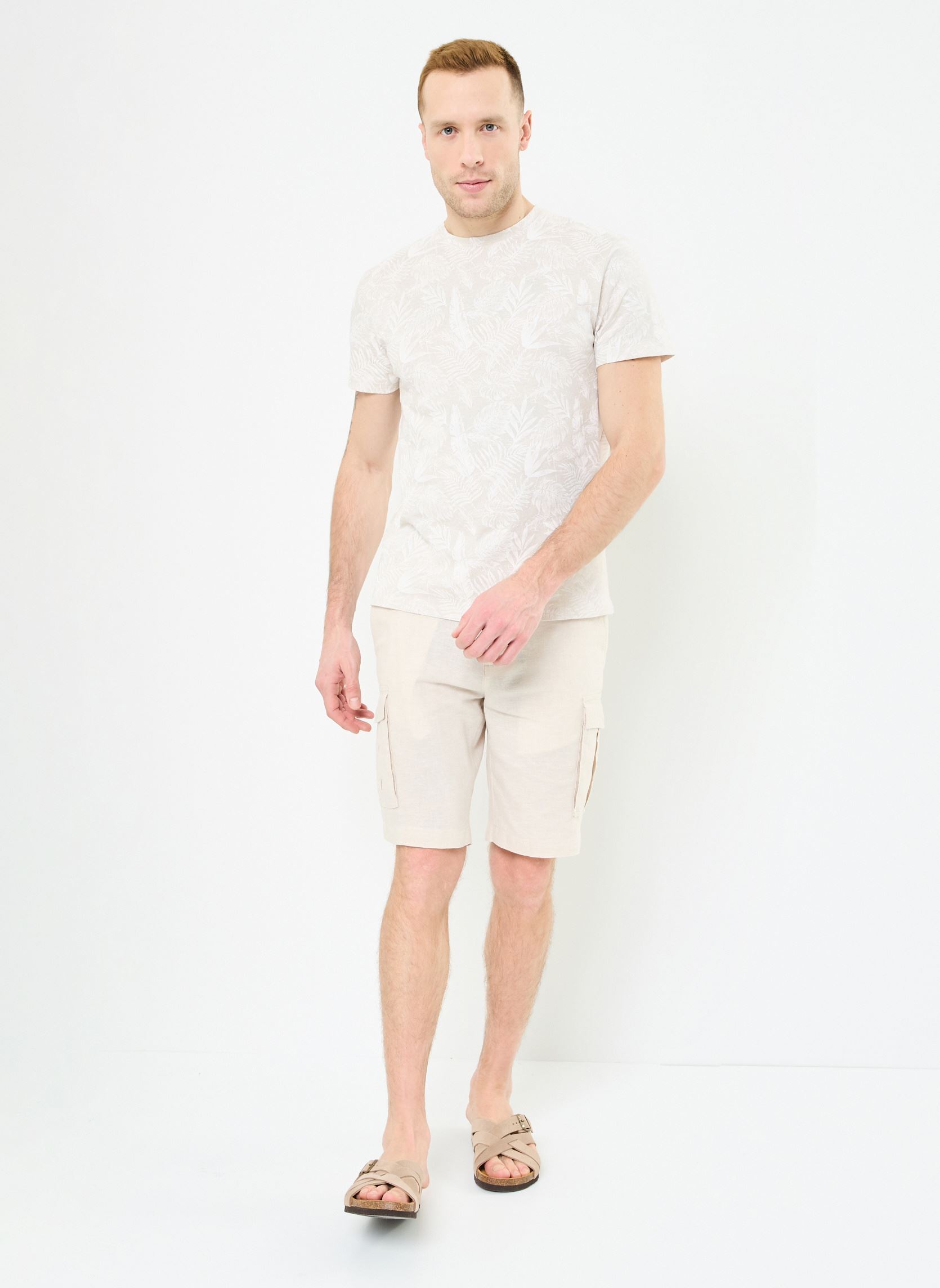 Tee-shirts manches courtes T-SHIRT PALMIER homme beige MADE BY Tee-shirts manches courtes T-SHIRT PALMIER homme beige IMP_PALMBEIGE_ECRU