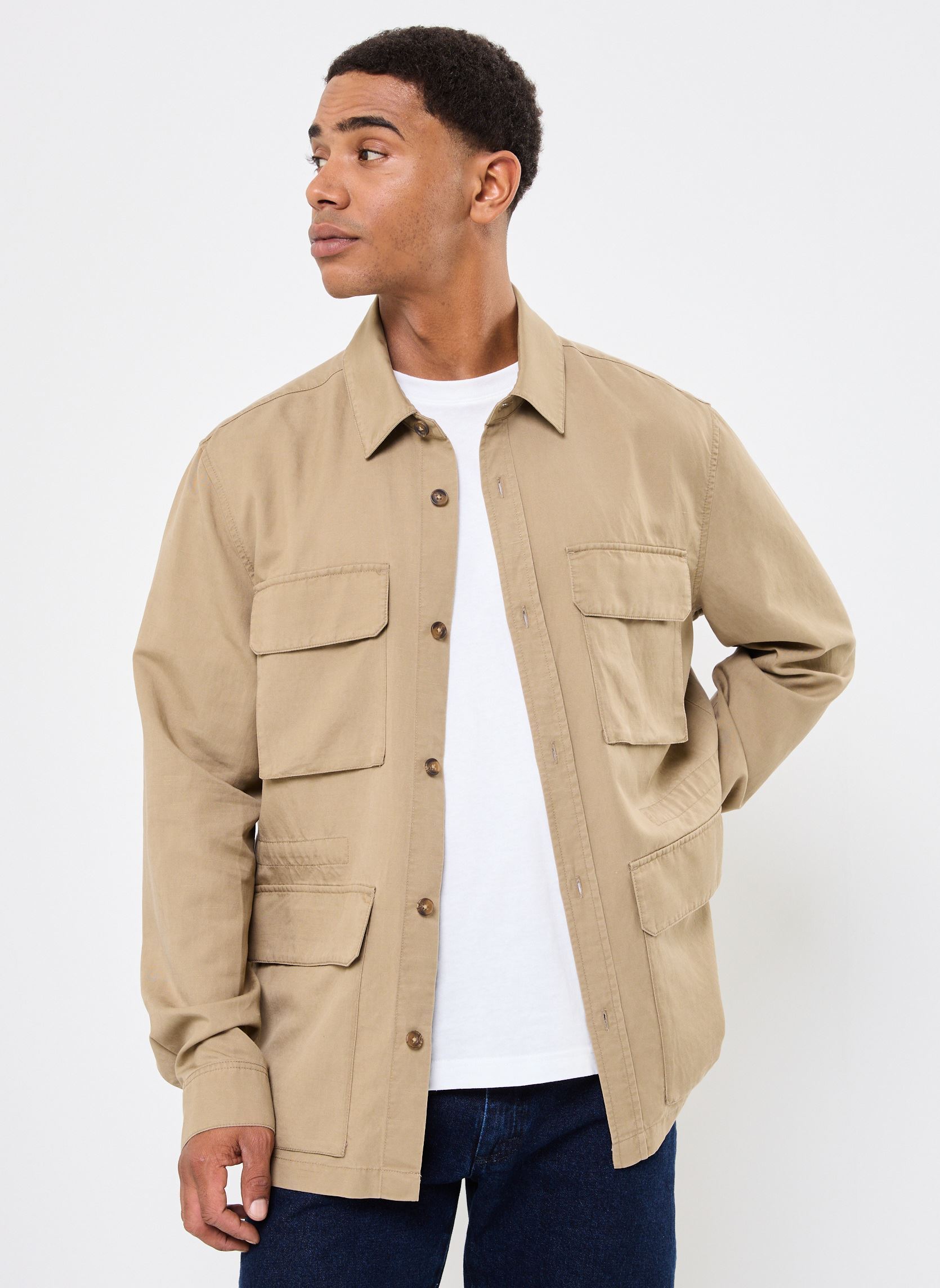 Vestes VESTE SAHARIENNE homme marron Marvin&Co Vestes VESTE SAHARIENNE homme marron LEMON PEPPER