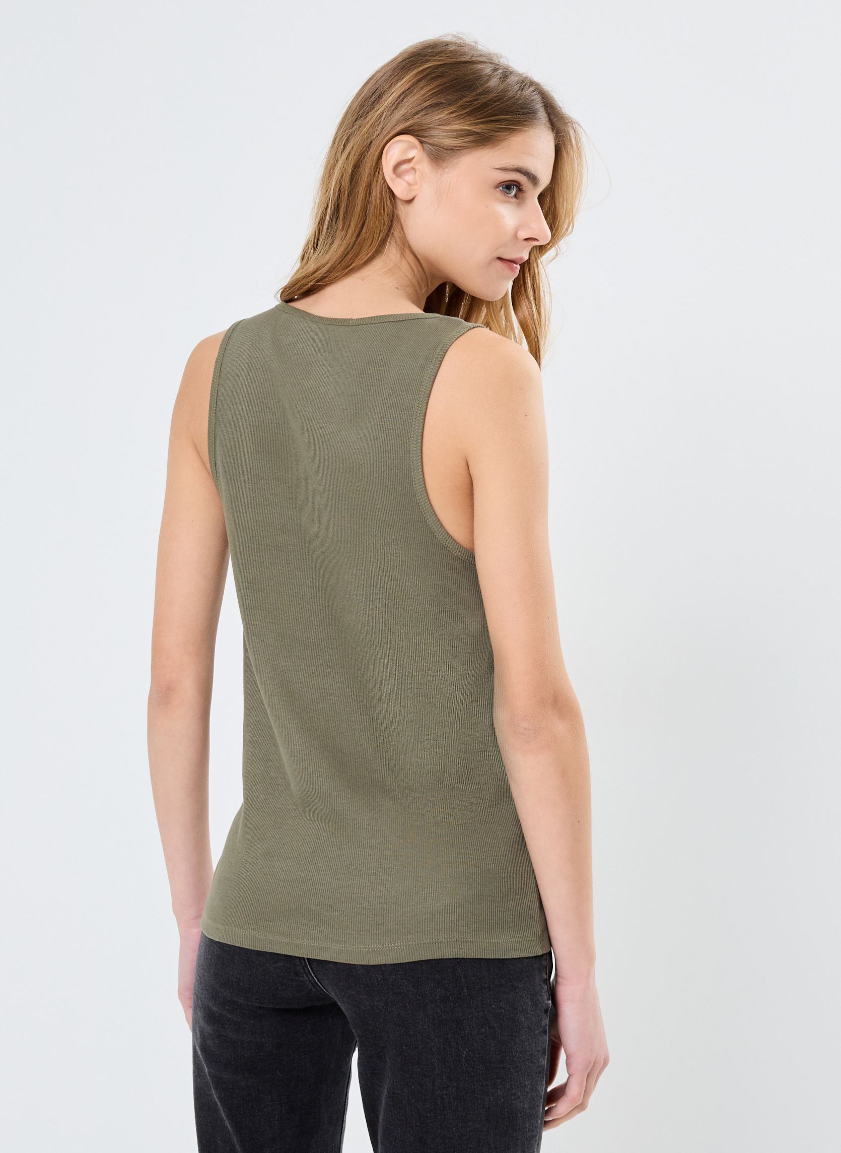 Débardeurs DEBARDEUR-TUNISIEN femme vert MADE BY Débardeurs DEBARDEUR-TUNISIEN femme vert DUSTY OLIVE