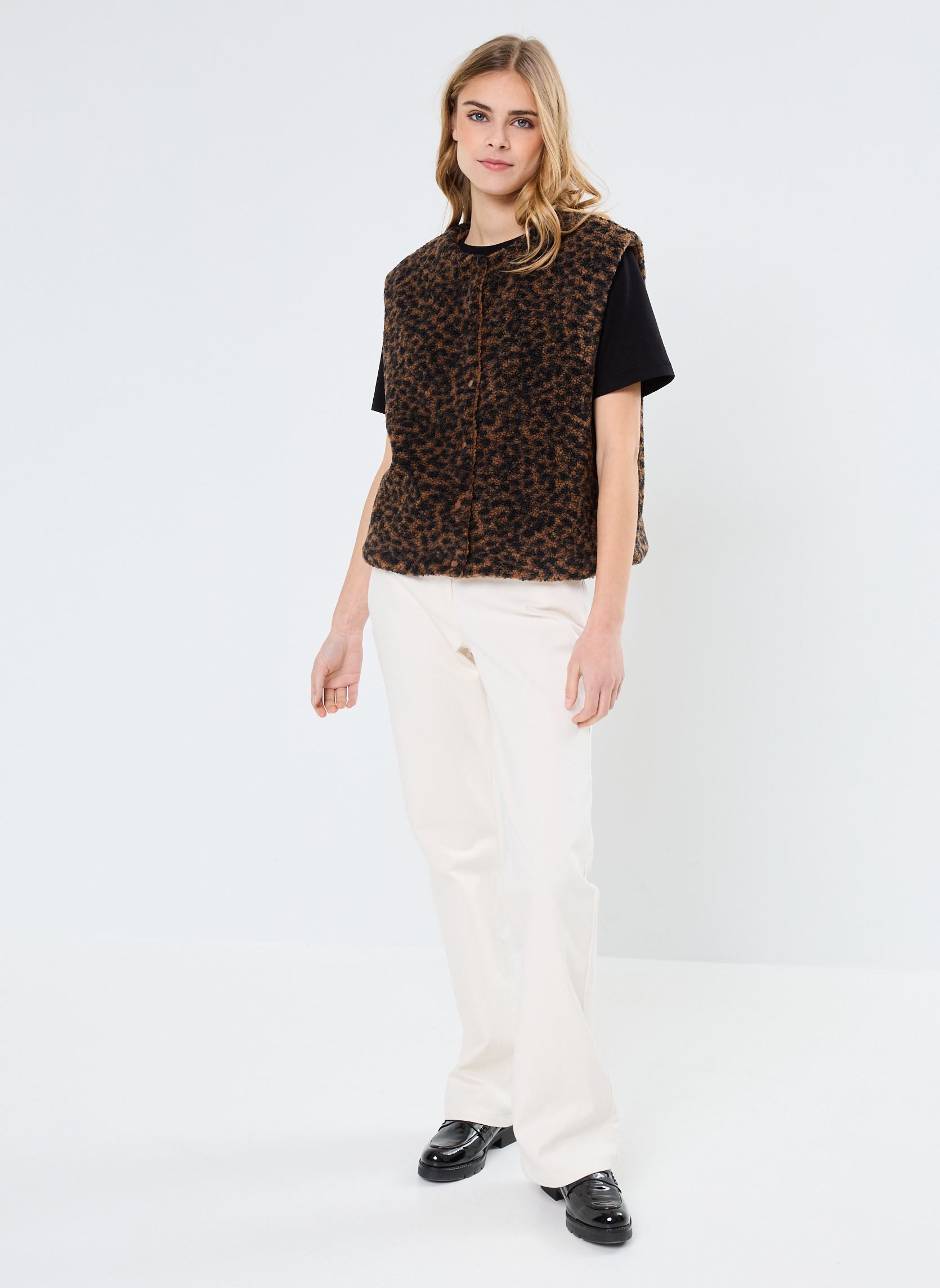 Chalecos MA-SHERPA réversible mujer beige Georgia Rose Chalecos MA-SHERPA réversible mujer beige LEO-TRICOLORE-BR