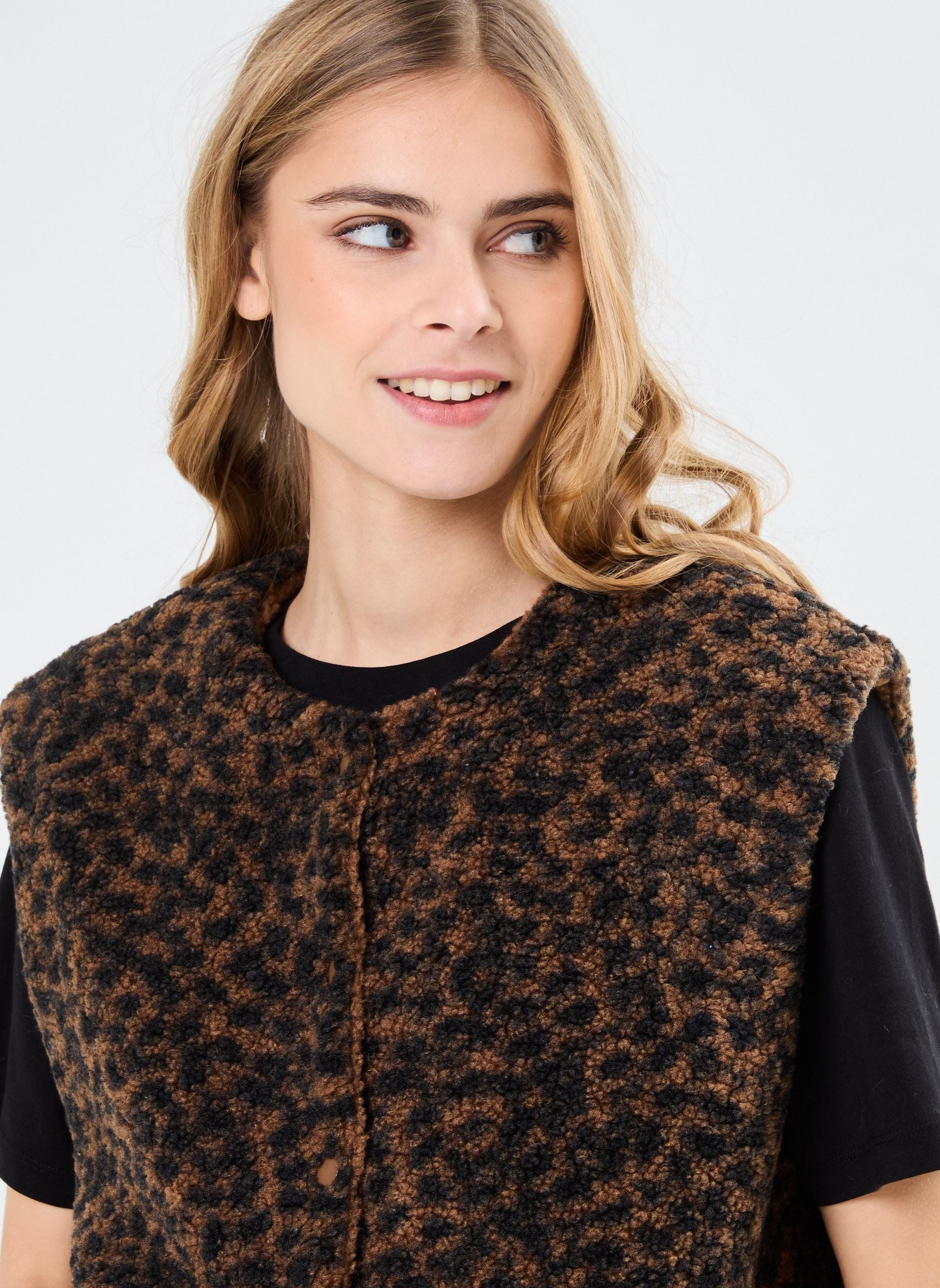Chalecos MA-SHERPA réversible mujer beige Georgia Rose Chalecos MA-SHERPA réversible mujer beige LEO-TRICOLORE-BR