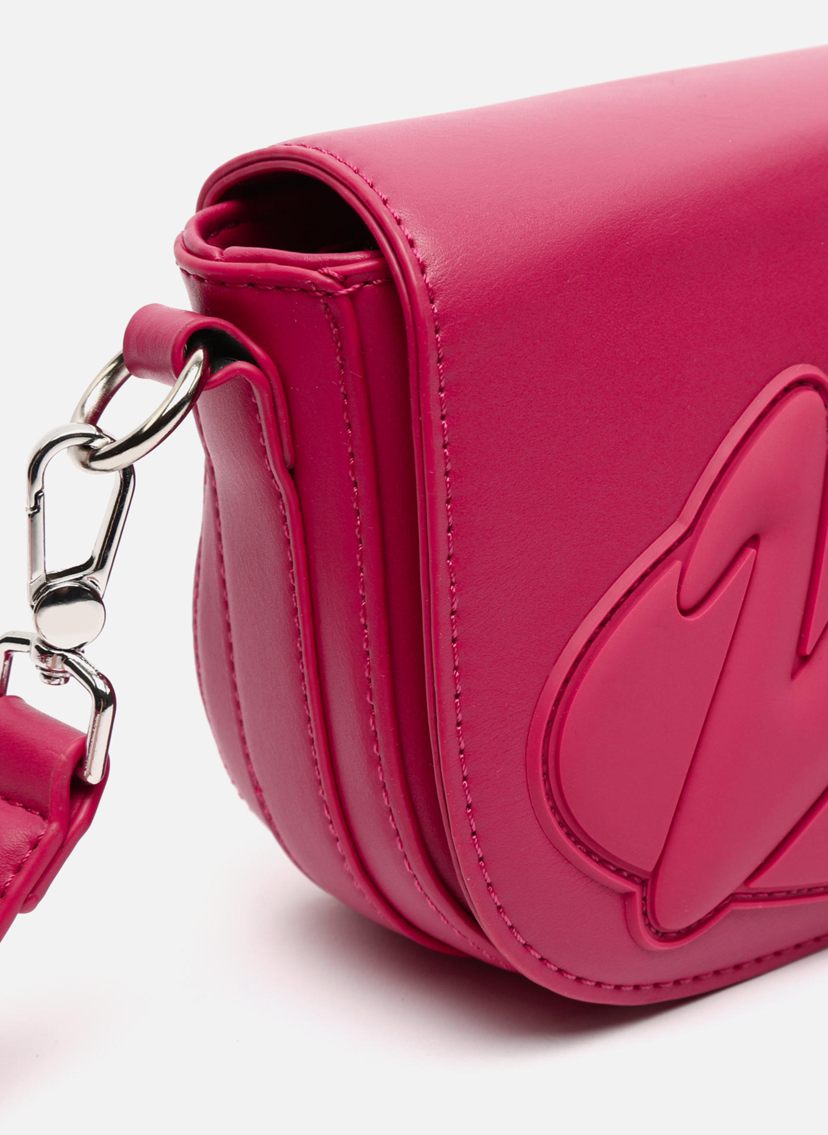 Abito corto in satin con balze Donna, Fucsia | Milano