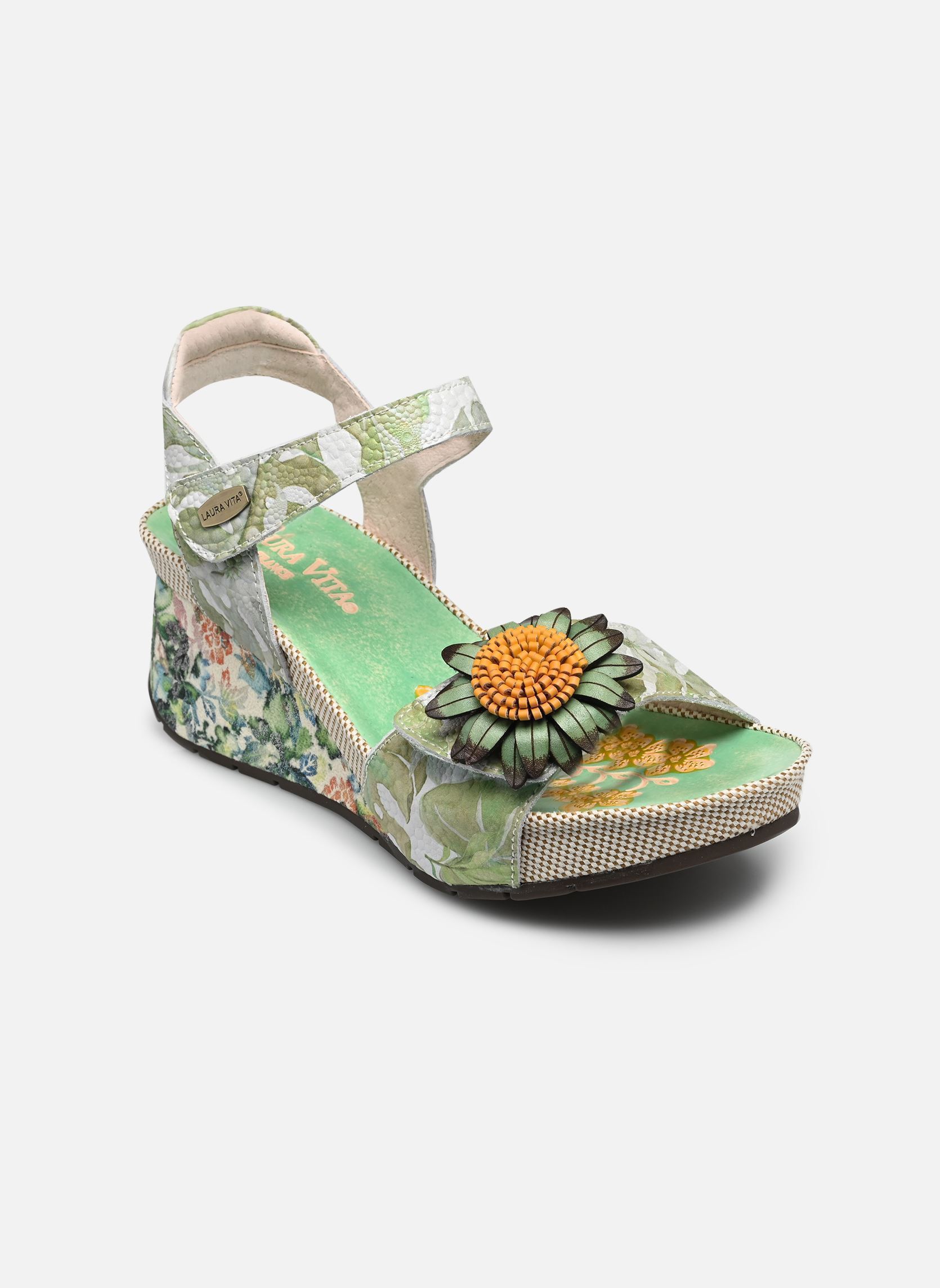 Sandalias y plataformas de cuña Barry 36 mujer verde Laura Vita Sandalias y plataformas de cuña Barry 36 mujer verde Menthe