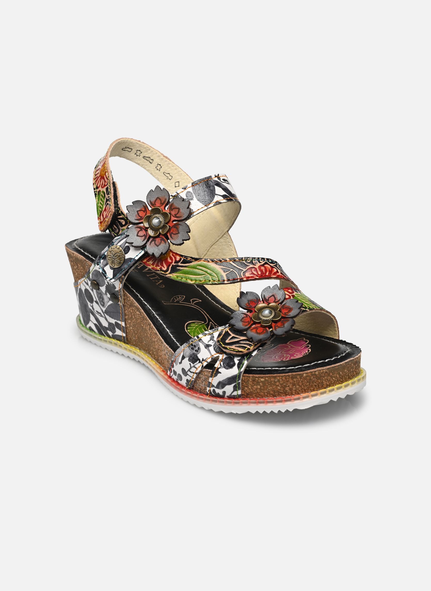 Sandales compensées et plateformes Bonito 27 femme multicolore Laura Vita Sandales compensées et plateformes Bonito 27 femme multicolore Noir