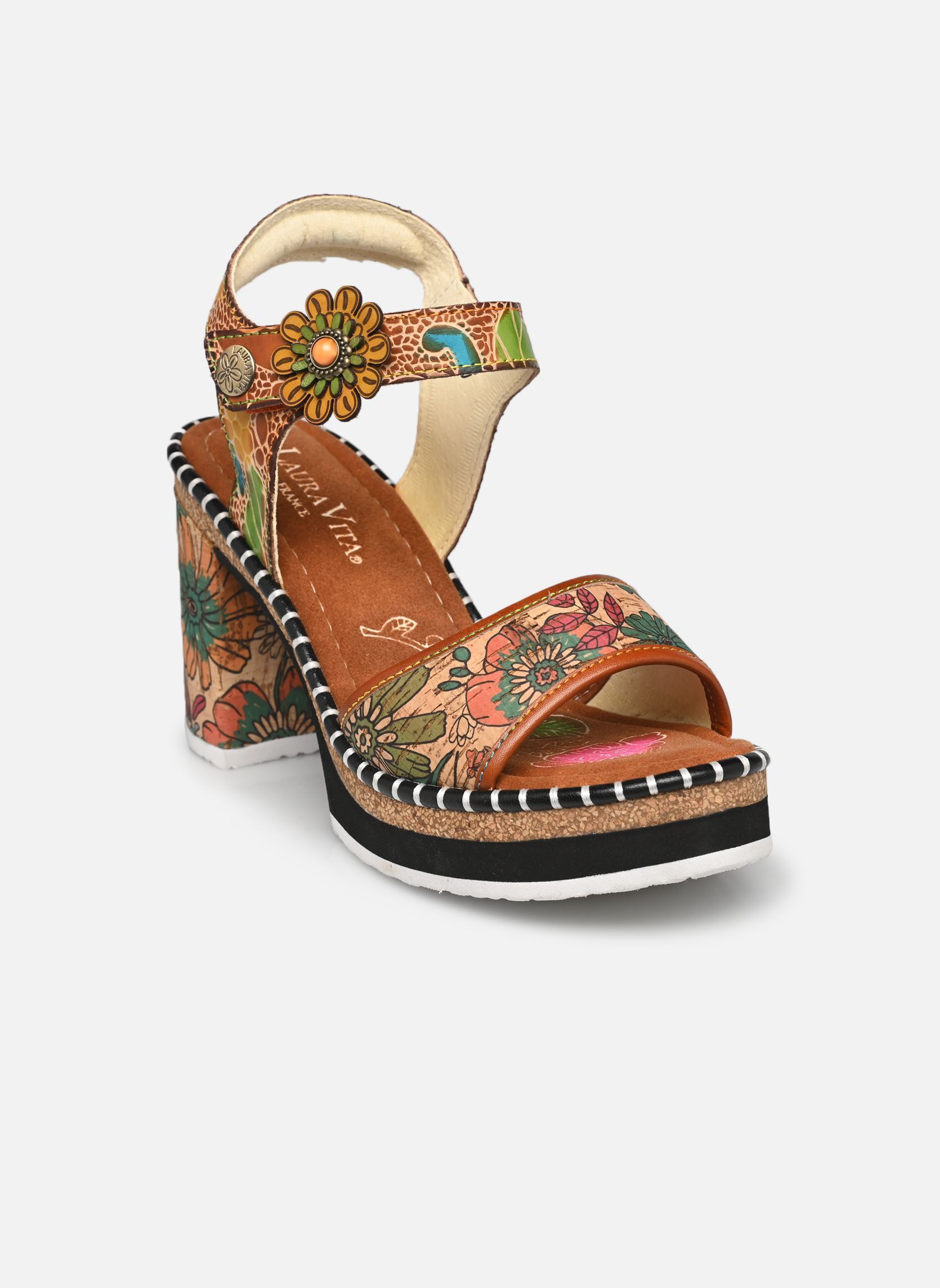 Sandales Naomio 06 femme multicolore Laura Vita Sandales Naomio 06 femme multicolore Camel