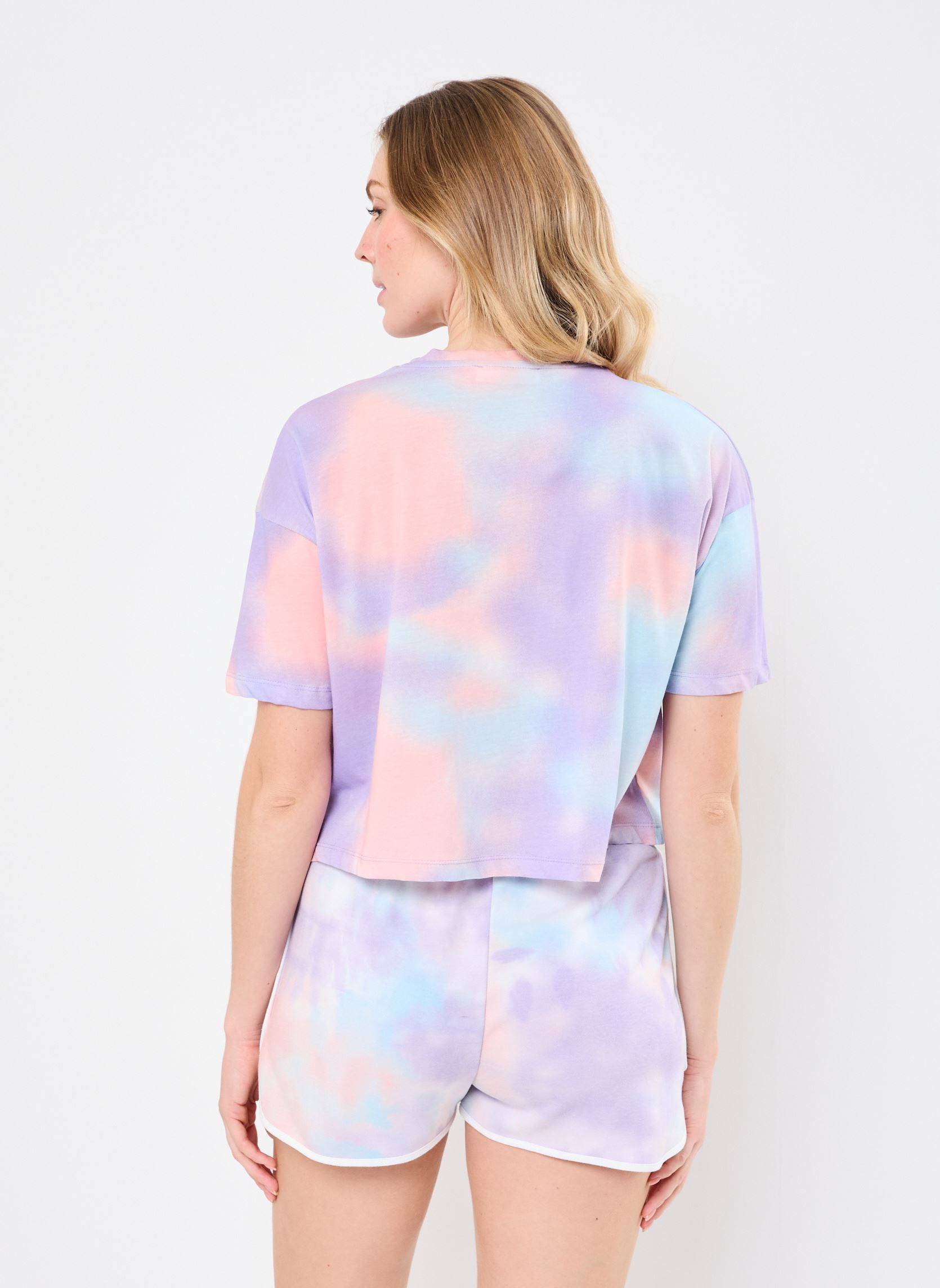 T-shirts met korte mouwen T-SHIRT TIE&DYE dames roze MADE BY T-shirts met korte mouwen T-SHIRT TIE&DYE dames roze CRE4_TILLEUL