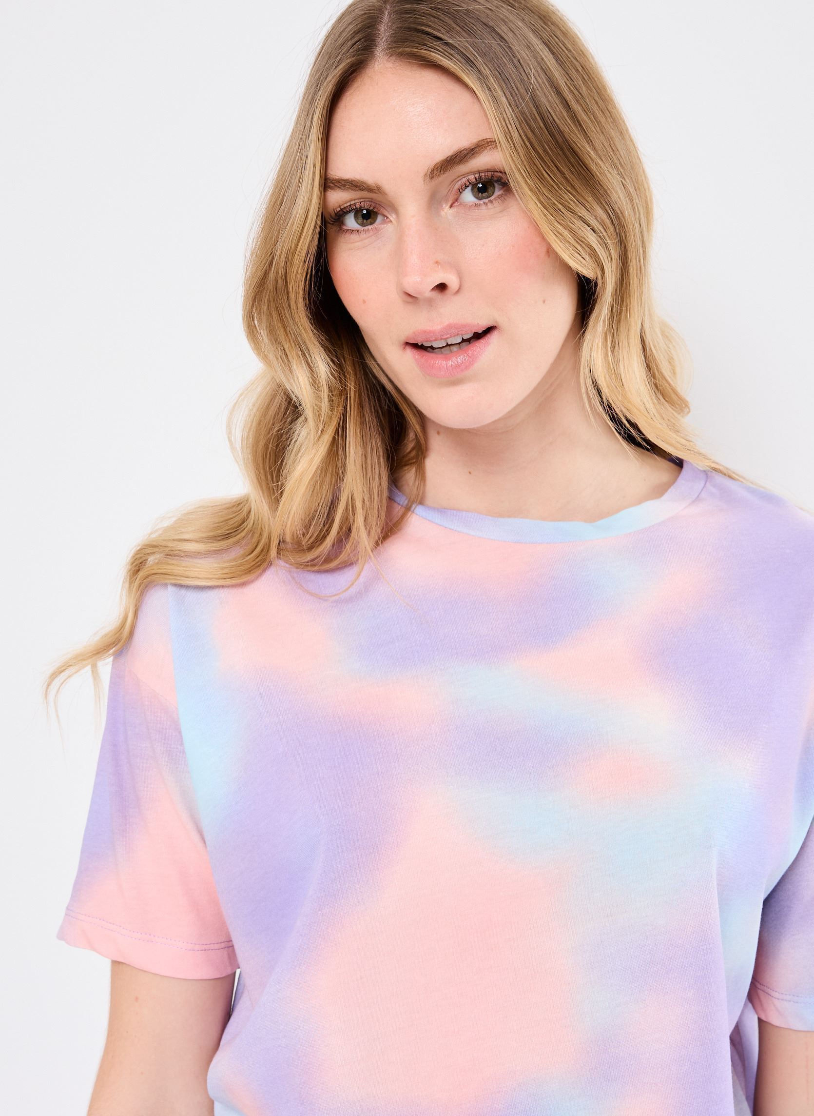 T-shirts met korte mouwen T-SHIRT TIE&DYE dames roze MADE BY T-shirts met korte mouwen T-SHIRT TIE&DYE dames roze CRE4_TILLEUL