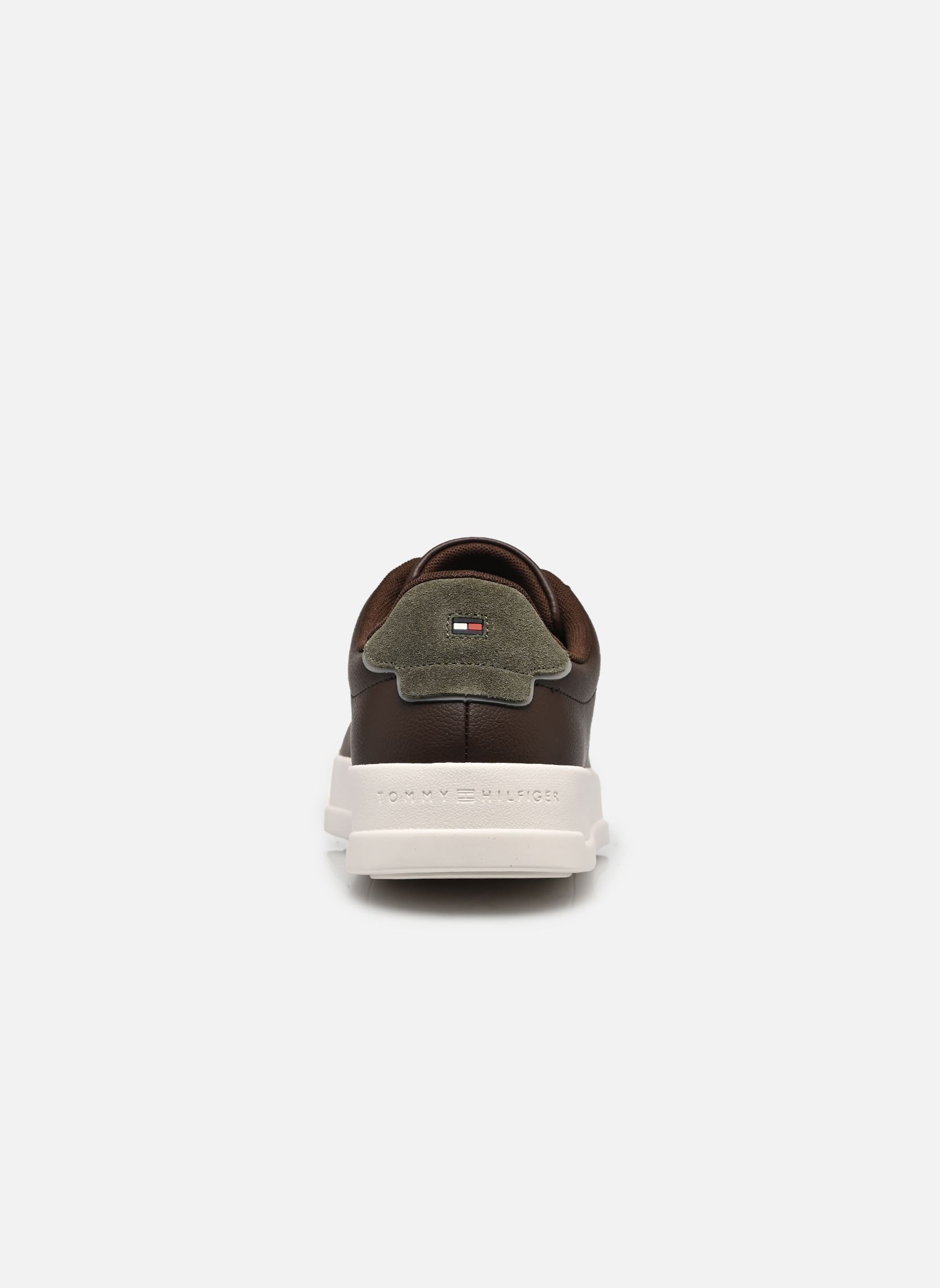 Baskets basses Th Court Lth Detail homme marron Tommy Hilfiger Baskets basses Th Court Lth Detail homme marron COCOA/PLATINUM OLIVE