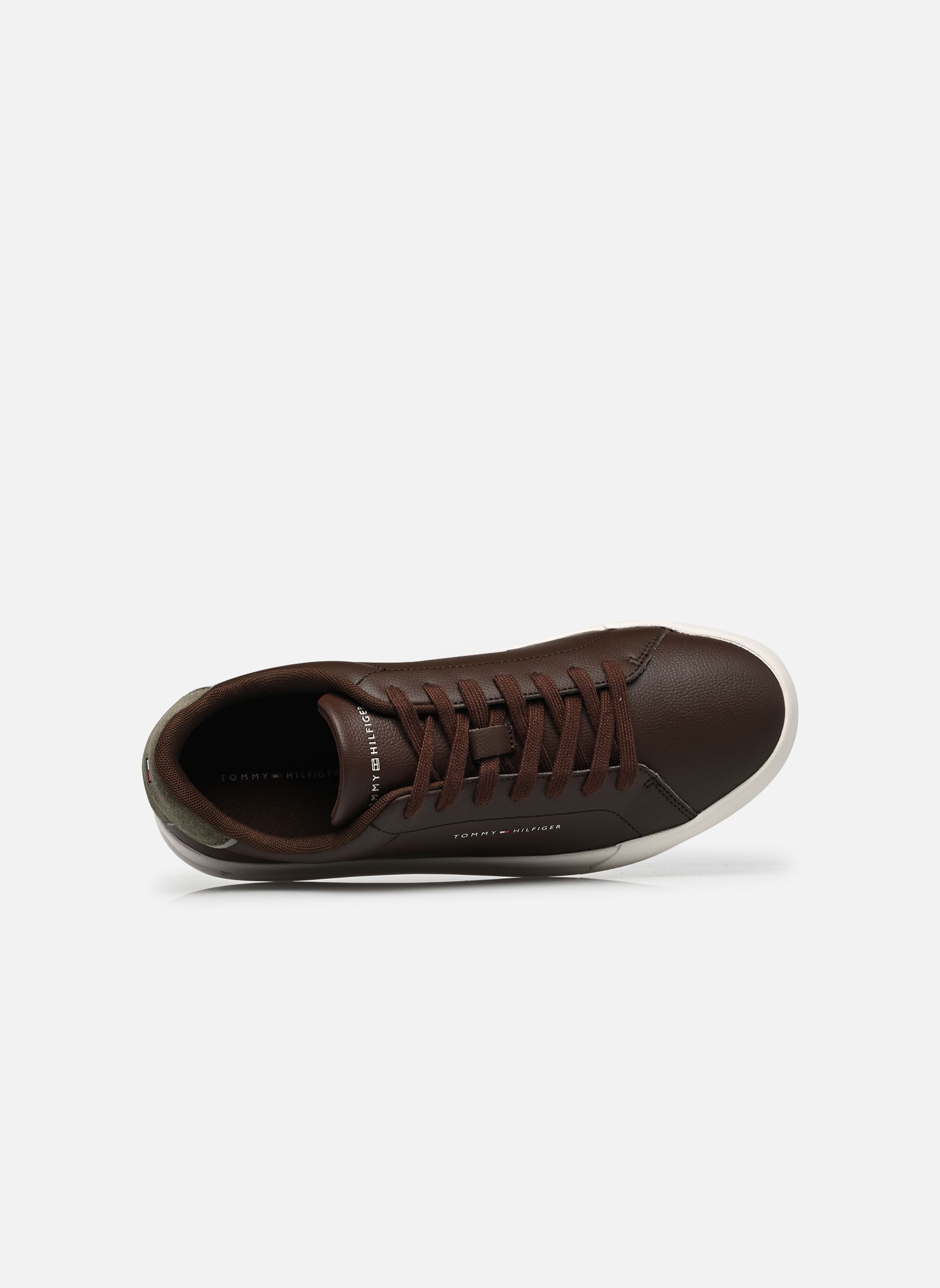 Baskets basses Th Court Lth Detail homme marron Tommy Hilfiger Baskets basses Th Court Lth Detail homme marron COCOA/PLATINUM OLIVE