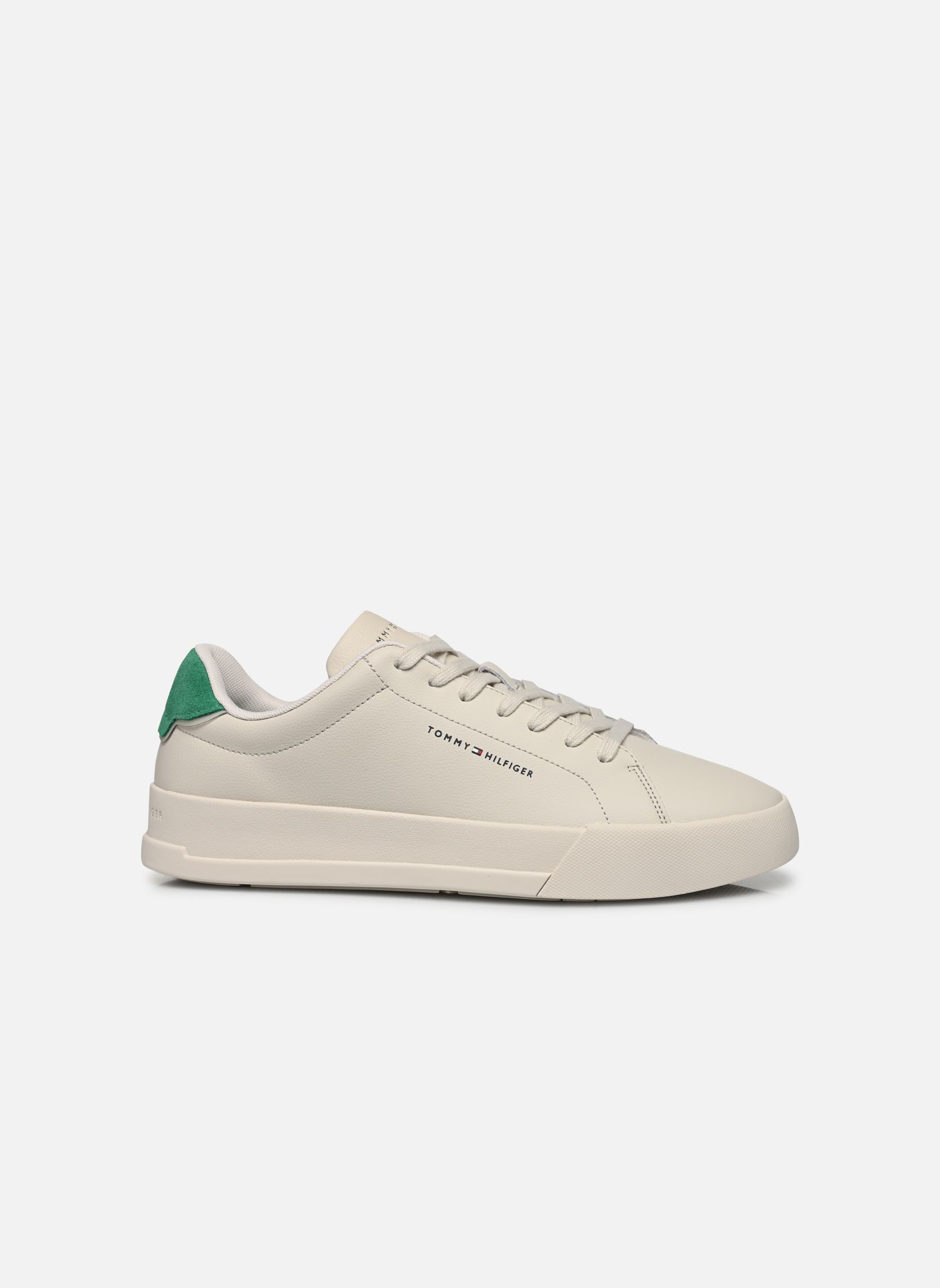 Baskets TH COURT LTH DETAIL homme beige Tommy Hilfiger Baskets TH COURT LTH DETAIL homme beige ALABASTER