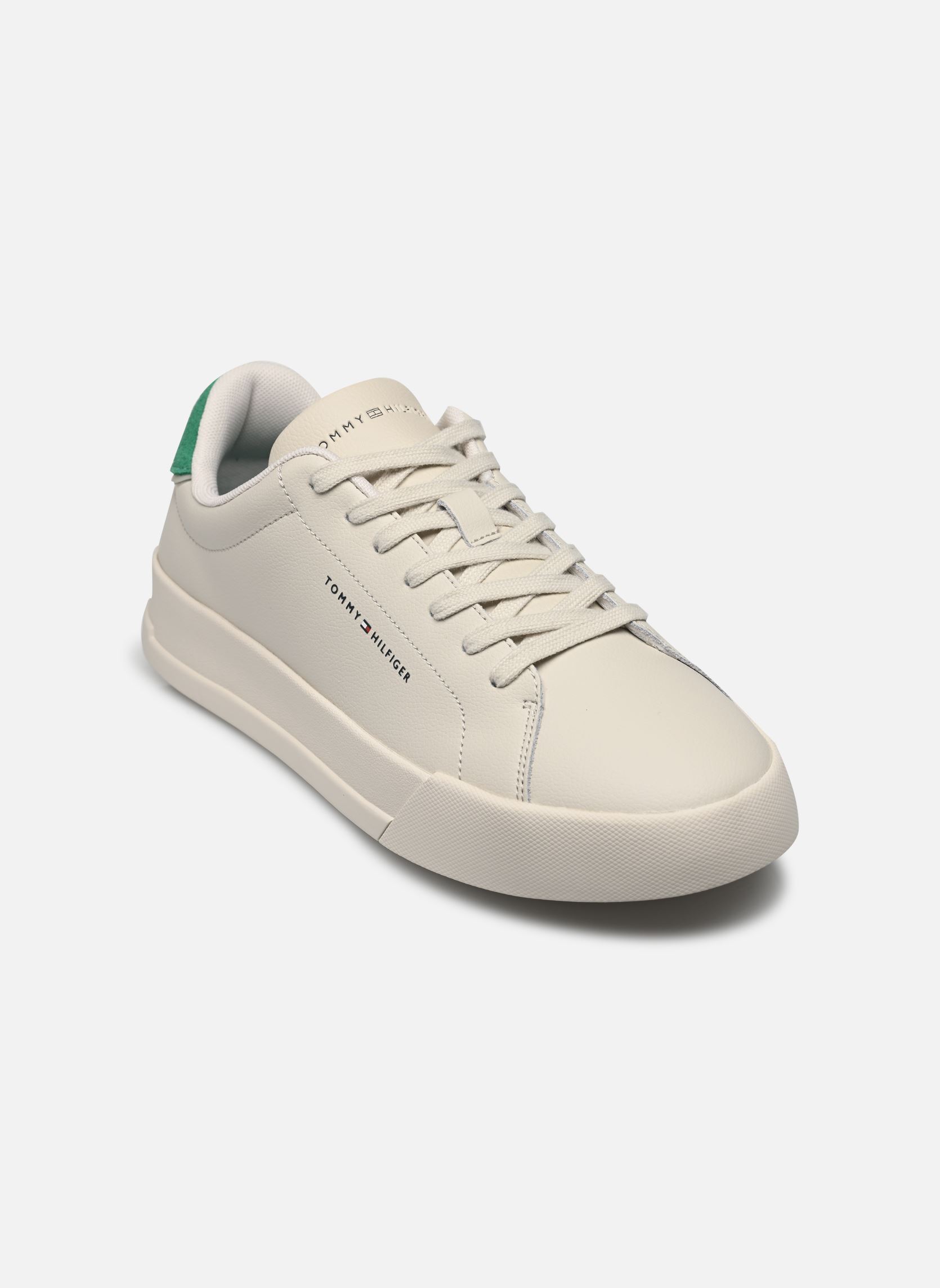 Baskets TH COURT LTH DETAIL homme beige Tommy Hilfiger Baskets TH COURT LTH DETAIL homme beige ALABASTER