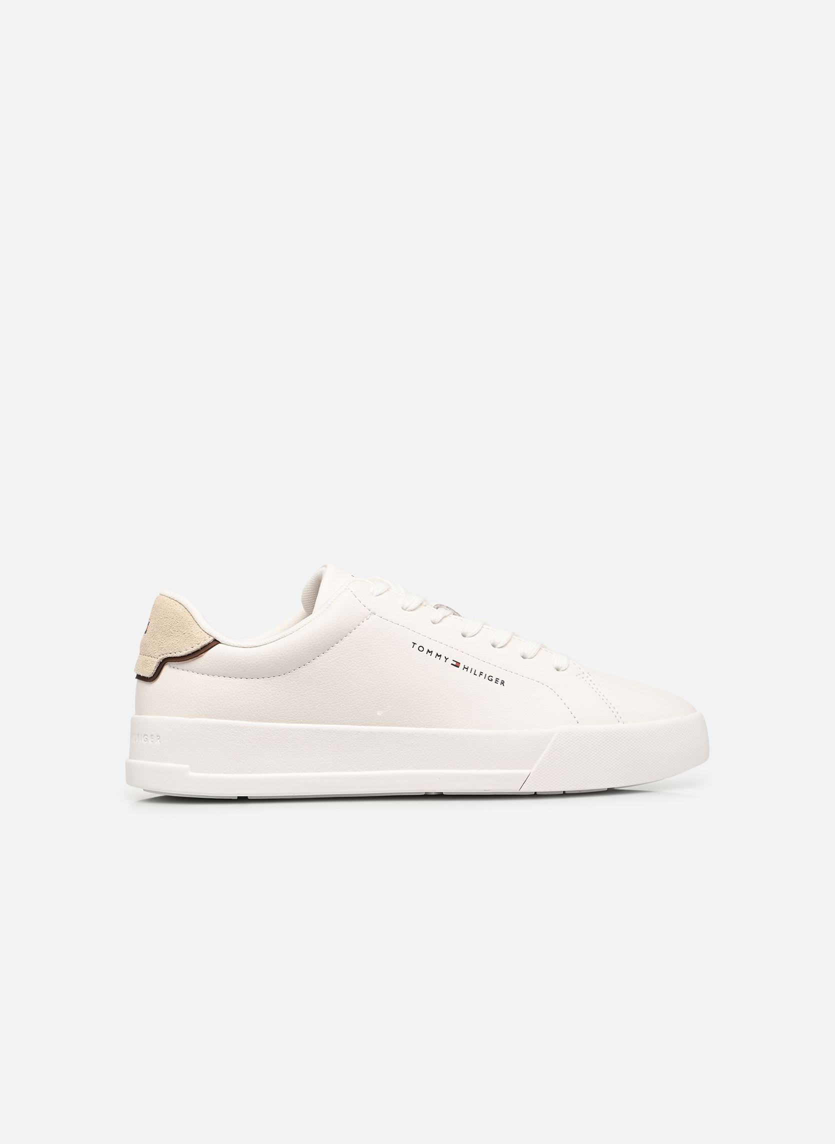 Baskets TH COURT LTH DETAIL homme blanc Tommy Hilfiger Baskets TH COURT LTH DETAIL homme blanc WHITE 1
