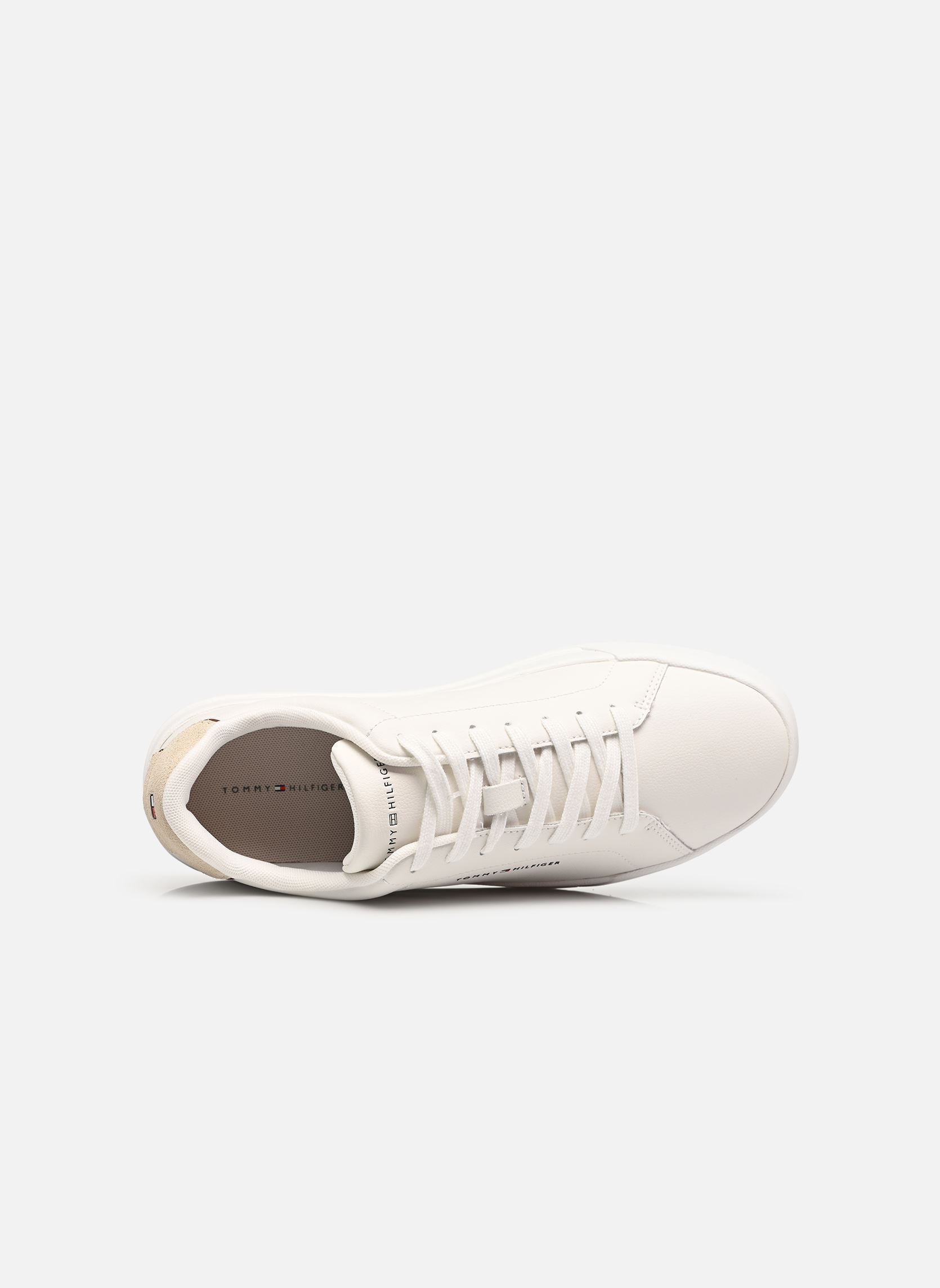 Baskets TH COURT LTH DETAIL homme blanc Tommy Hilfiger Baskets TH COURT LTH DETAIL homme blanc WHITE 1