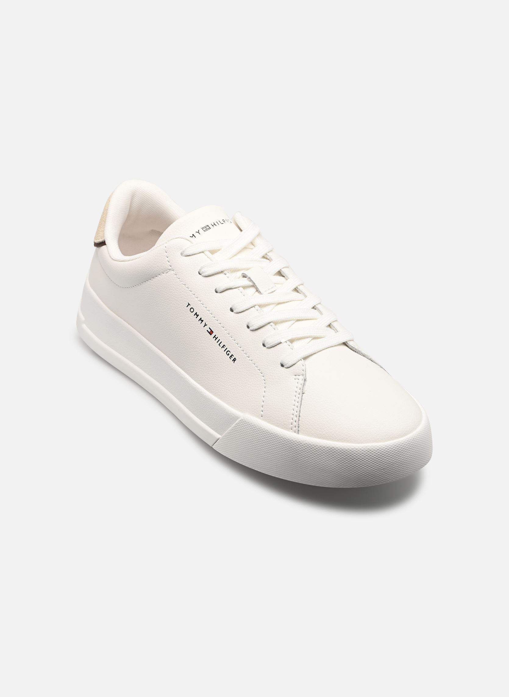 Baskets TH COURT LTH DETAIL homme blanc Tommy Hilfiger Baskets TH COURT LTH DETAIL homme blanc WHITE 1