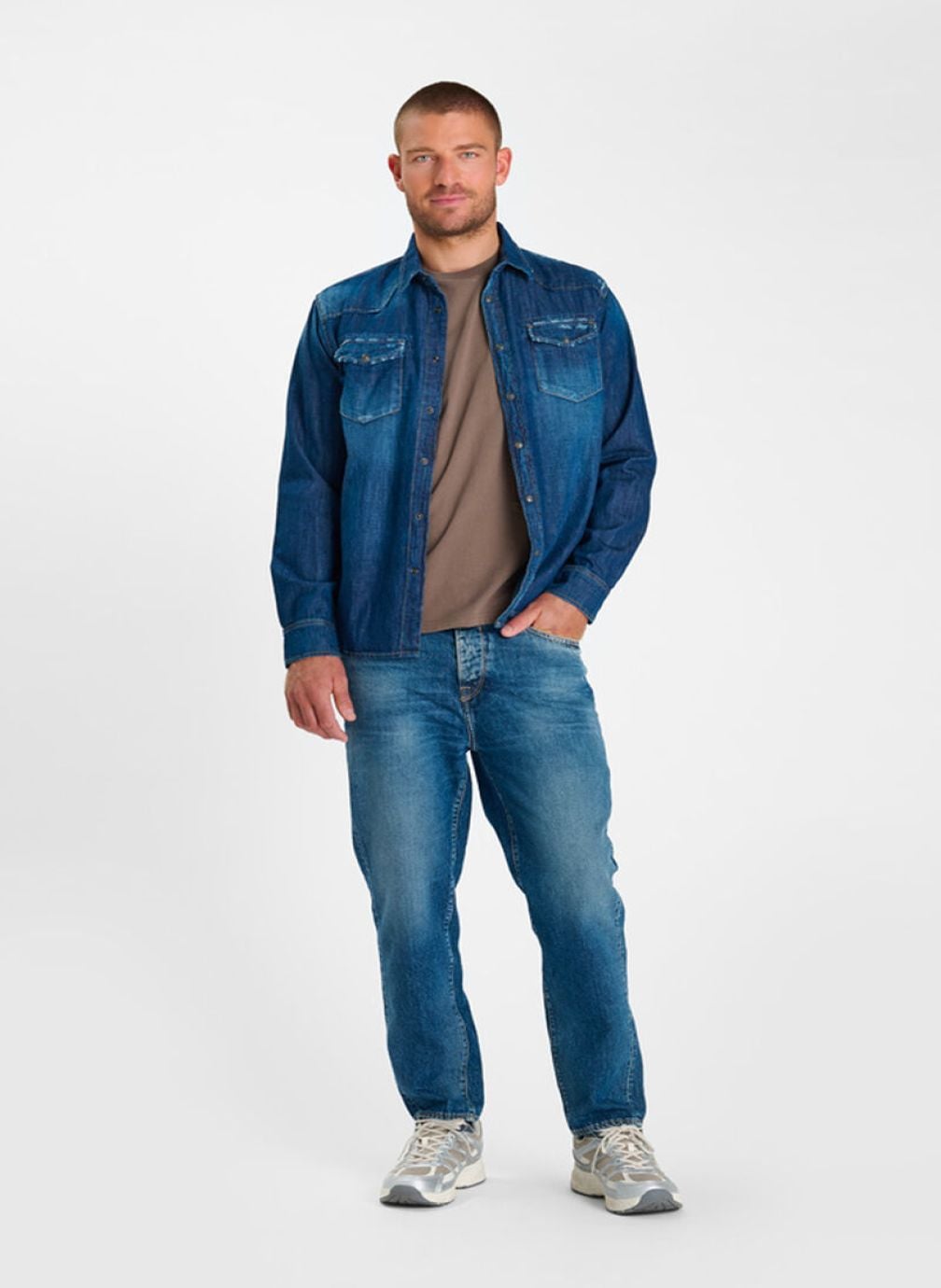 Chemises Chemise en jeans JUANITO Blue homme bleu Le temps des cerises Chemises Chemise en jeans JUANITO Blue homme bleu Bleu