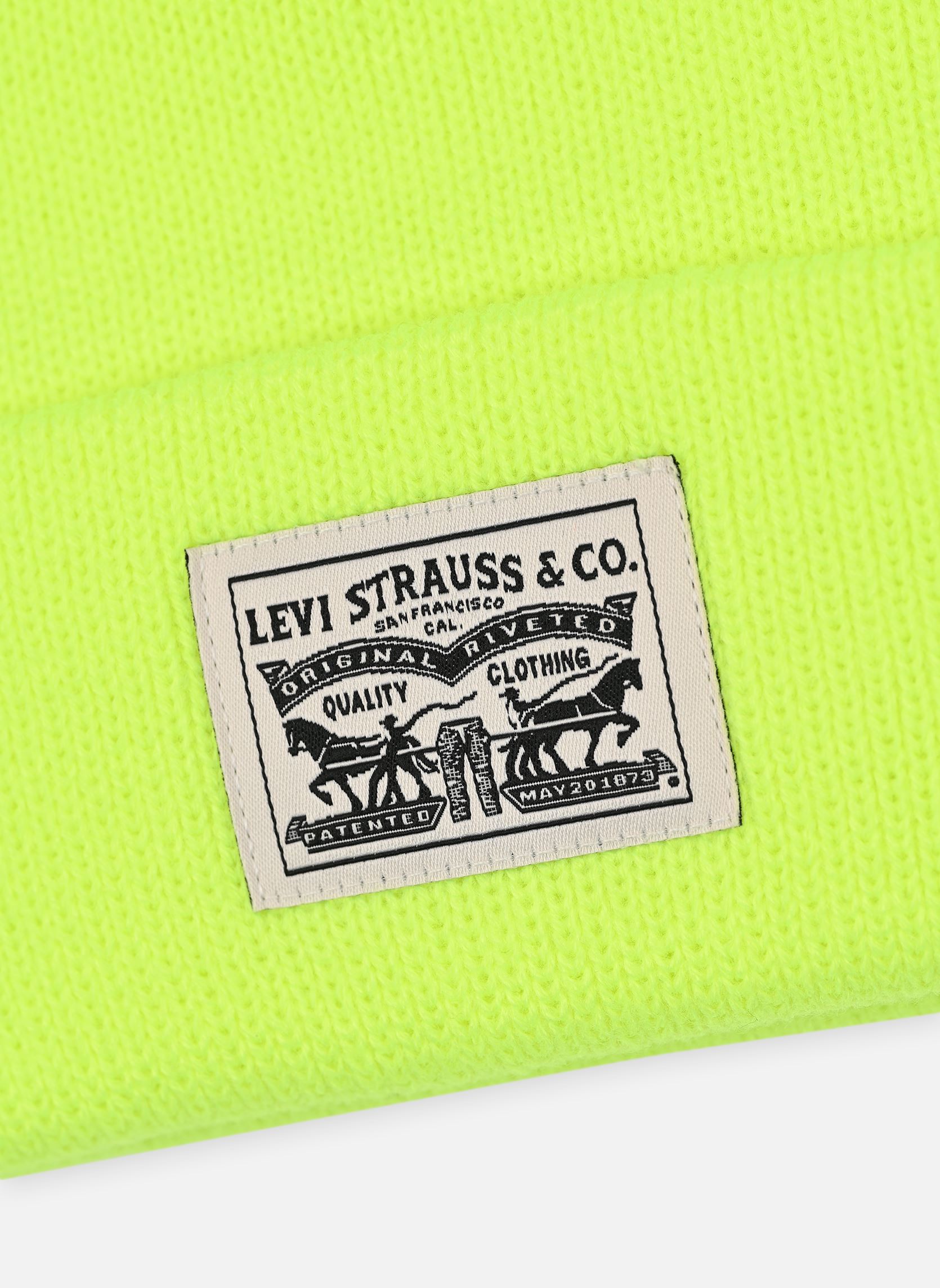 Bonnets WOMEN'S BACKPATCH BEANIE - NEON femme jaune Levi's Bonnets WOMEN'S BACKPATCH BEANIE - NEON femme jaune Yellow Fluo