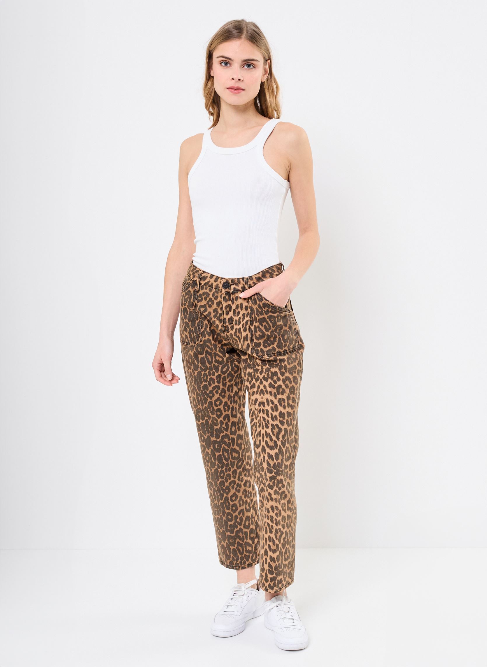 Rechte broeken 27570 LOURDES PANTALON dames bruin Five Jeans Rechte broeken 27570 LOURDES PANTALON dames bruin LEOPARD