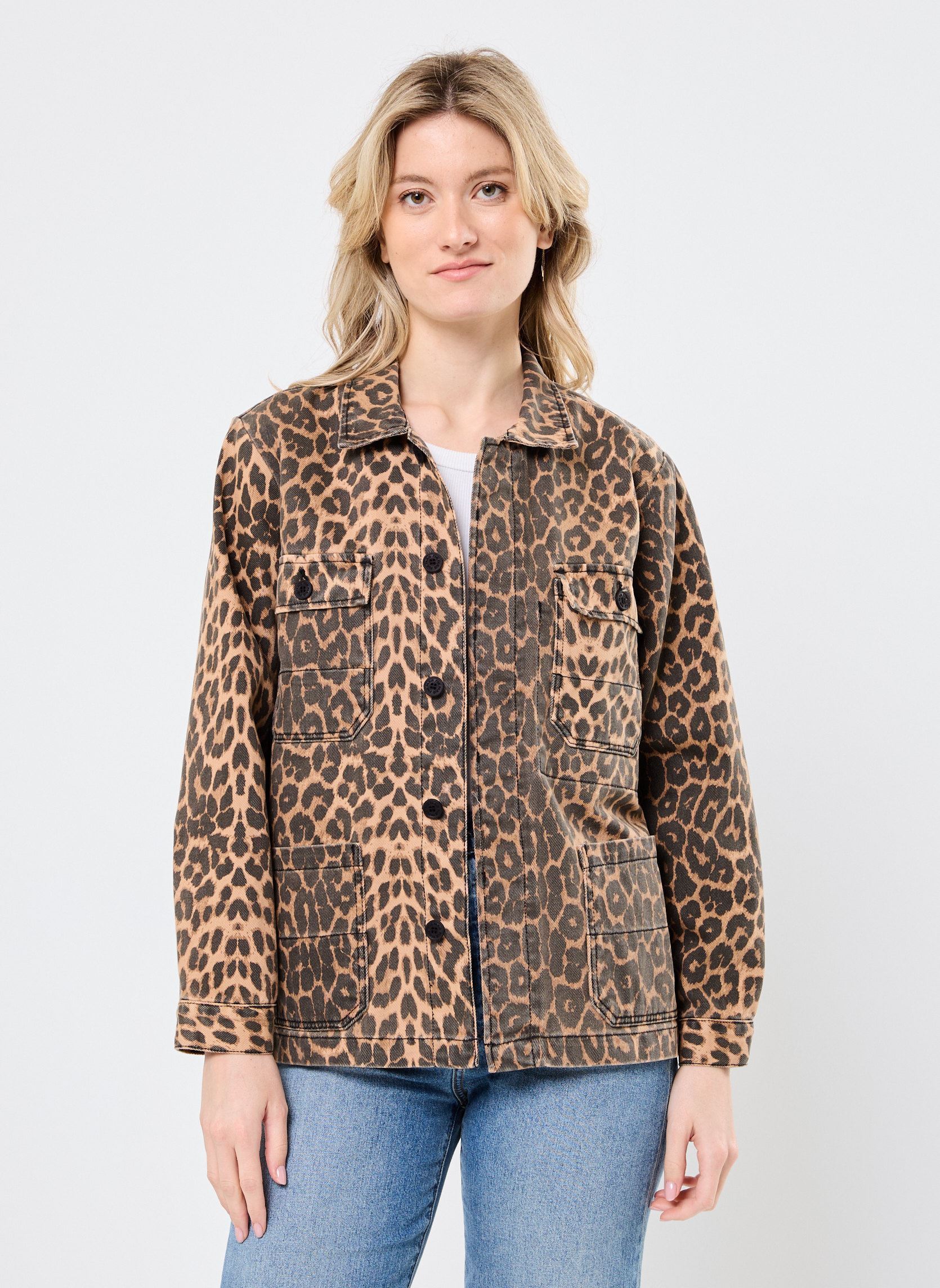 Jacken 47570 VANISSA VESTE damen braun Five Jeans Jacken 47570 VANISSA VESTE damen braun LEOPARD