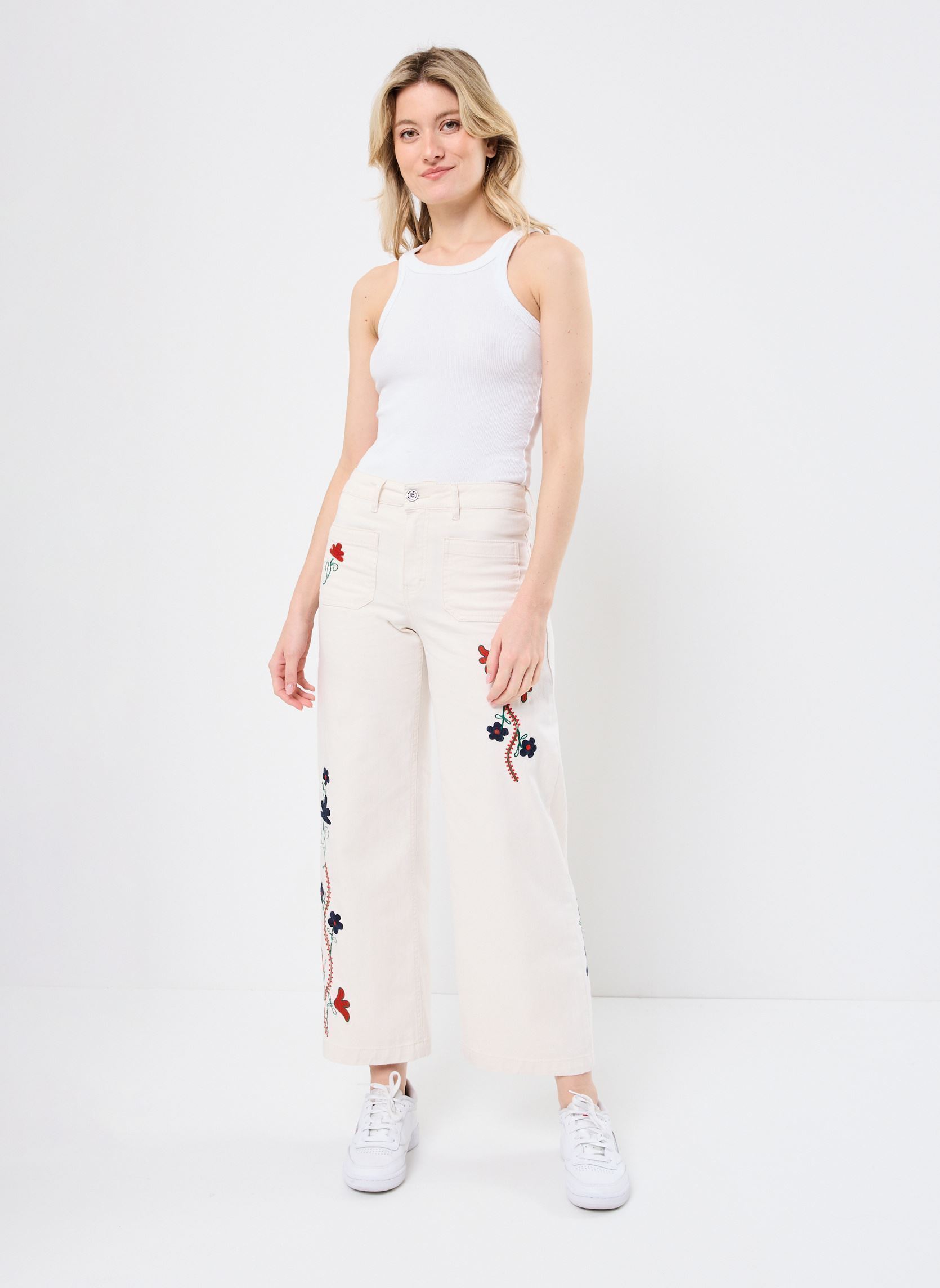 Pantalons larges 53364 LUCIA PANTALON femme blanc Five Jeans Pantalons larges 53364 LUCIA PANTALON femme blanc MERINGUE